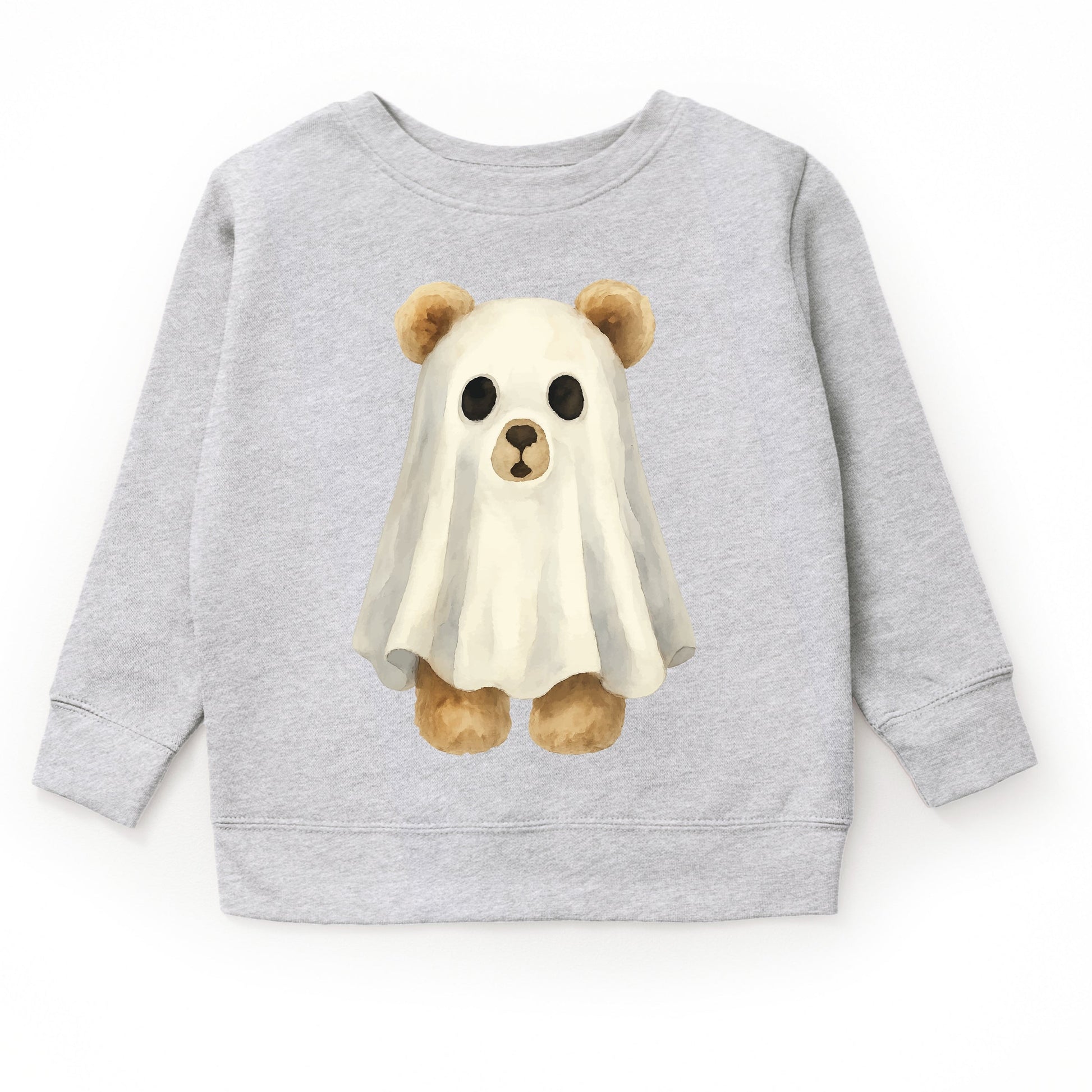 Watercolor Ghost Bear - Kids Toddler Sweatshirt and Kids Youth Sweatshirt