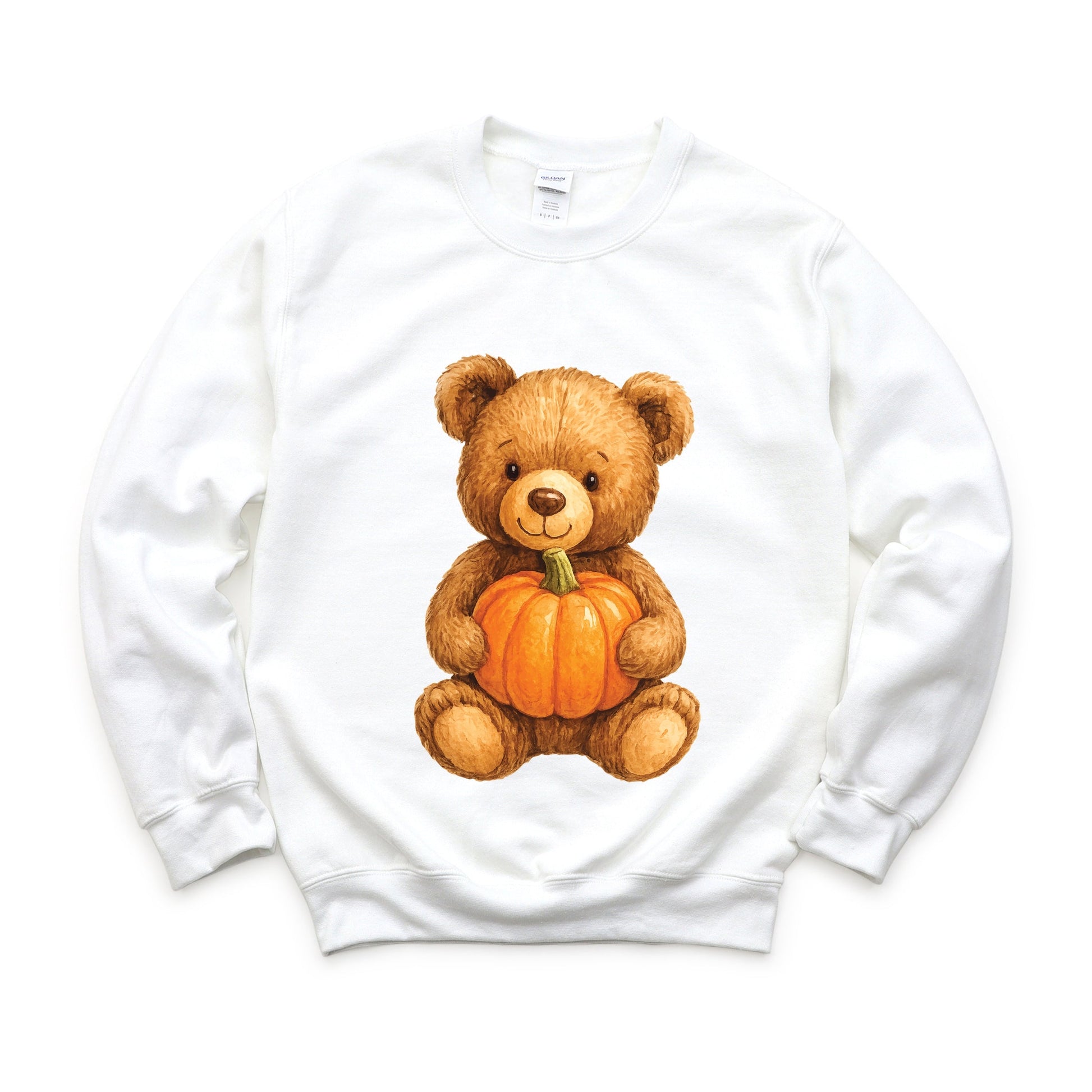 Watercolor Pumpkin Bear -  Womens Sweatshirt