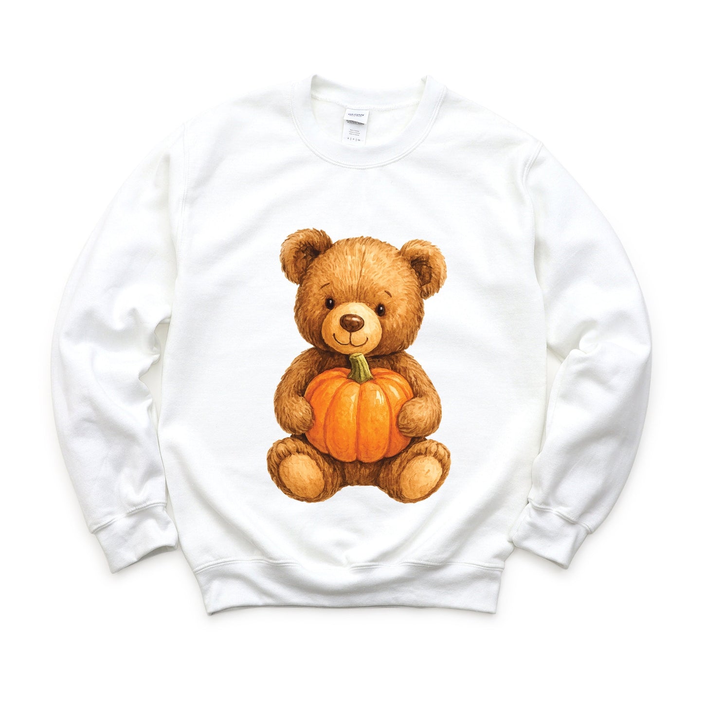 Watercolor Pumpkin Bear -  Womens Sweatshirt