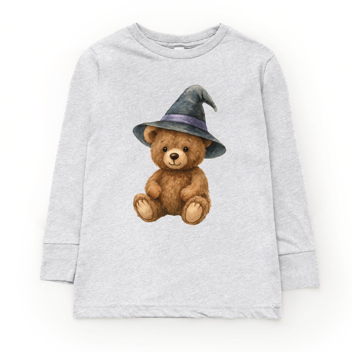 Watercolor Witchy Bear - Kids Toddler Long Sleeve Tee and Kids Youth Long Sleeve Tee