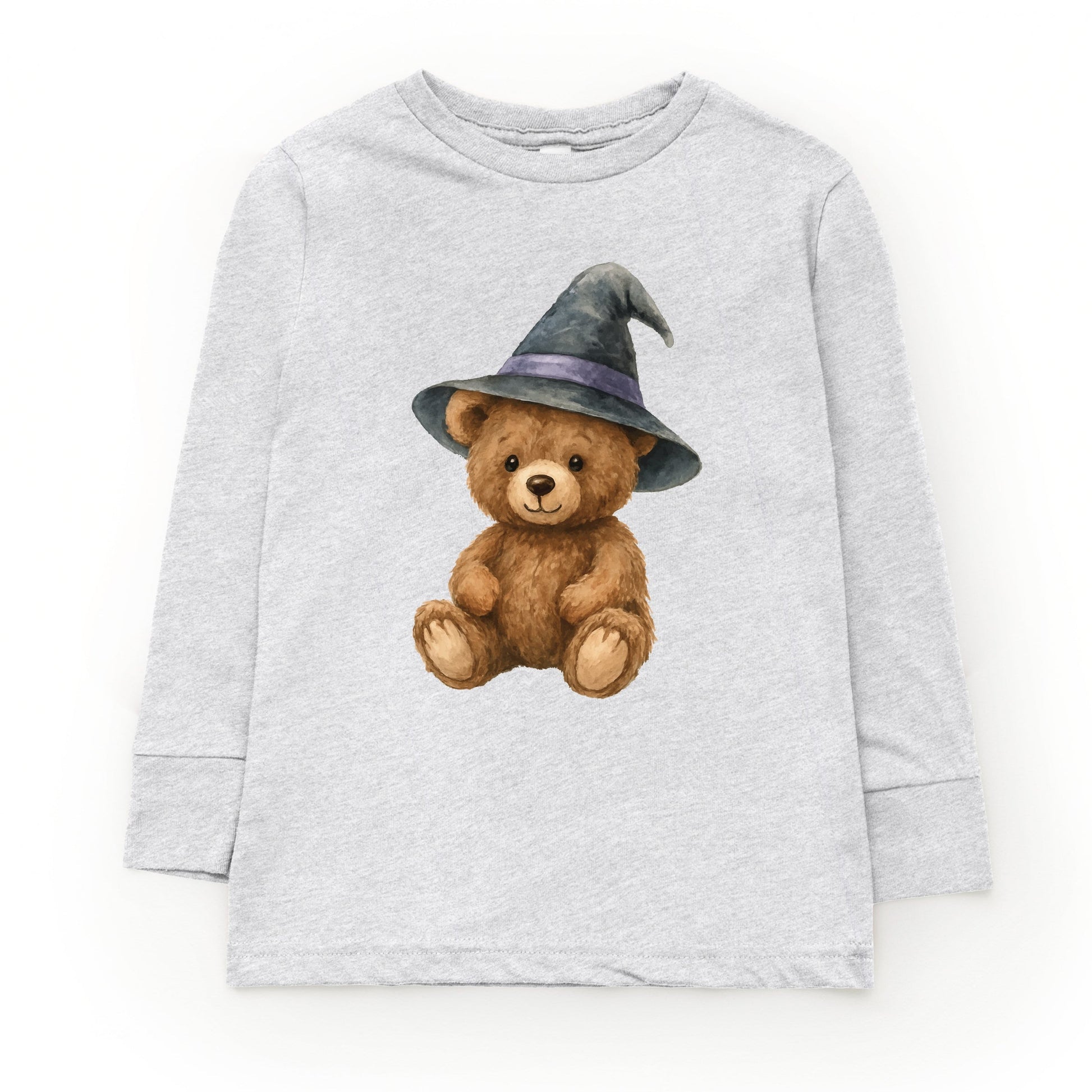 Watercolor Witchy Bear - Kids Toddler Long Sleeve Tee and Kids Youth Long Sleeve Tee