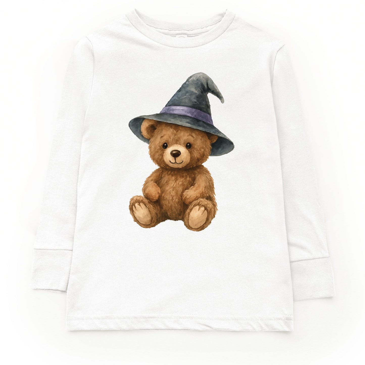 Watercolor Witchy Bear - Kids Toddler Long Sleeve Tee and Kids Youth Long Sleeve Tee