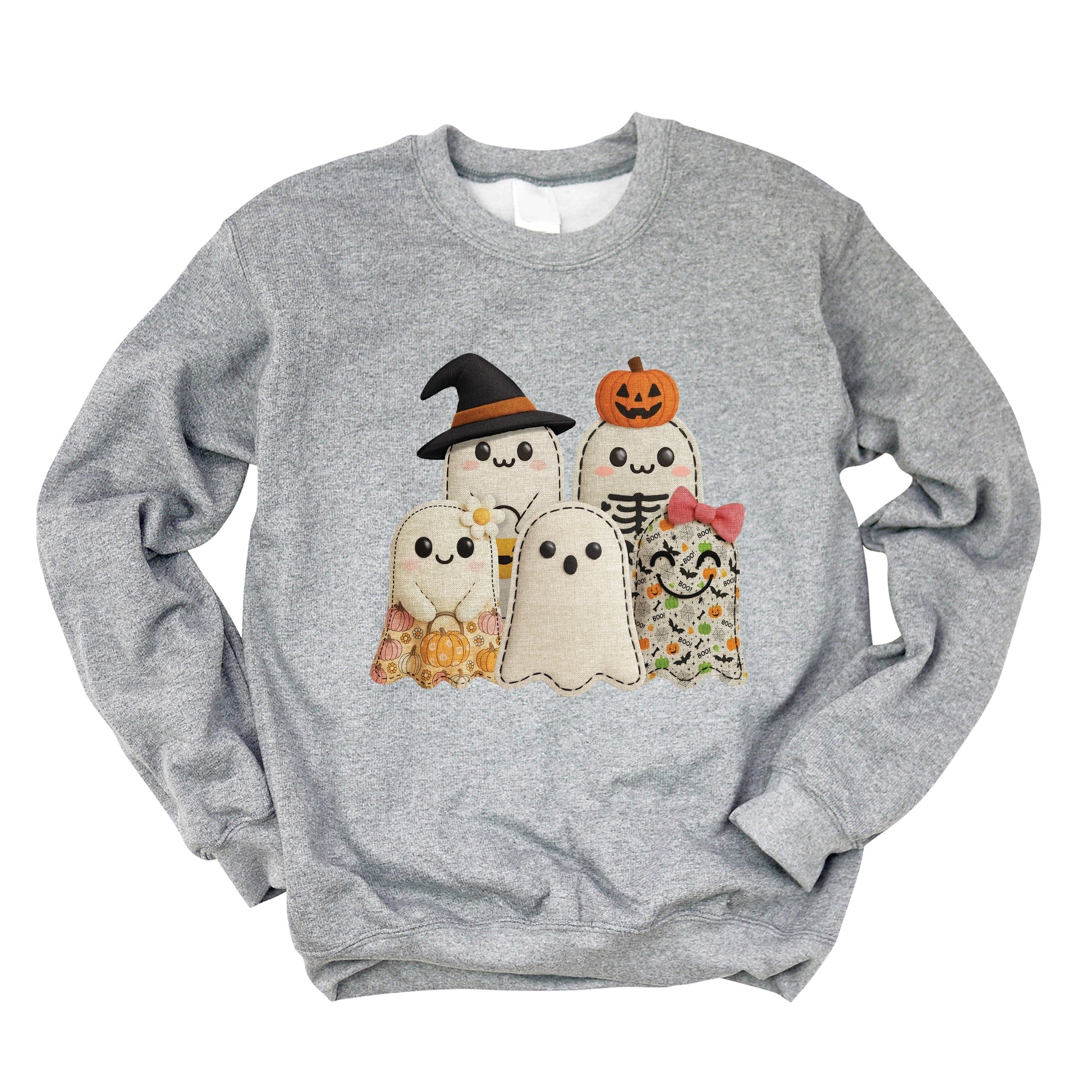 Ghost Family Patchwork Print -  Womens Sweatshirt