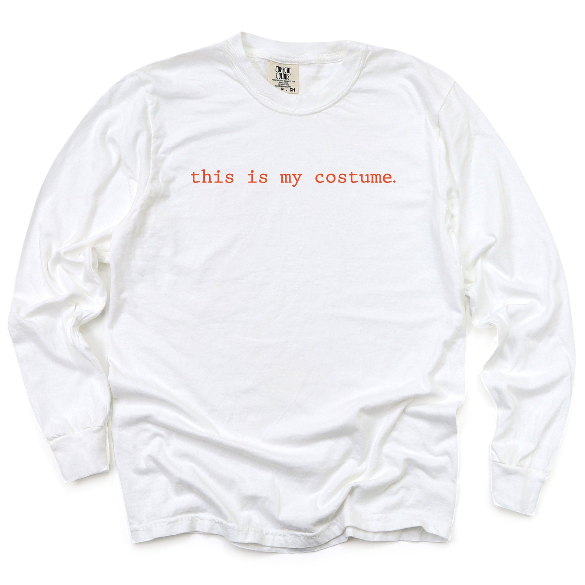 This Is My Costume Typewriter - Women's Garment Dyed Long Sleeve Graphic T-Shirt