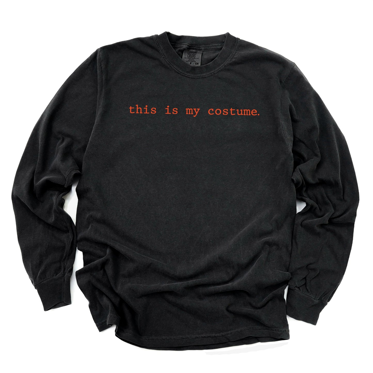 This Is My Costume Typewriter - Women's Garment Dyed Long Sleeve Graphic T-Shirt