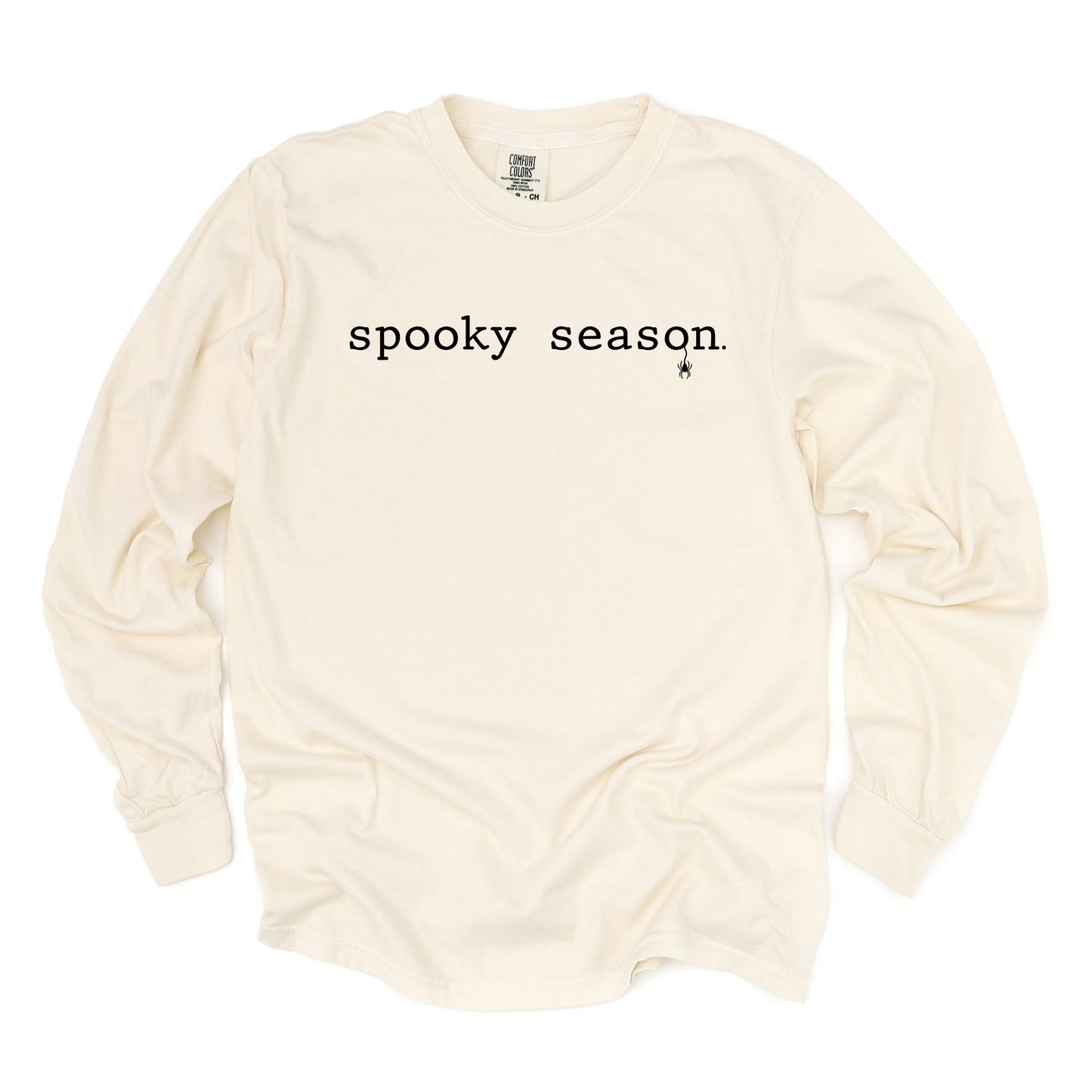 Spooky Season Typewriter - Women's Garment Dyed Long Sleeve Graphic T-Shirt