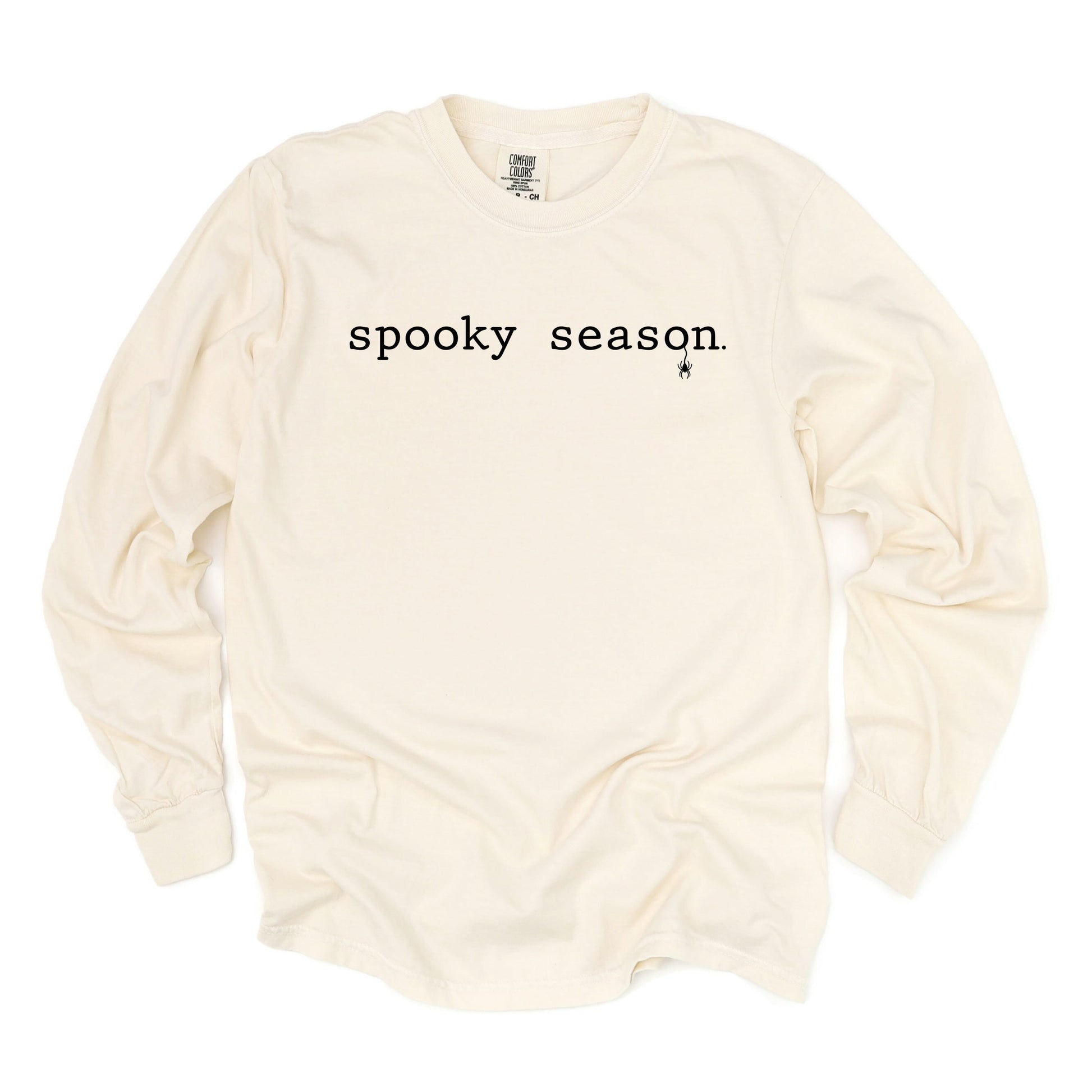 Spooky Season Typewriter - Women's Garment Dyed Long Sleeve Graphic T-Shirt