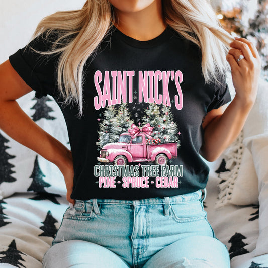 Saint Nick's Farm Truck - Women's Short Sleeve Graphic T-Shirt