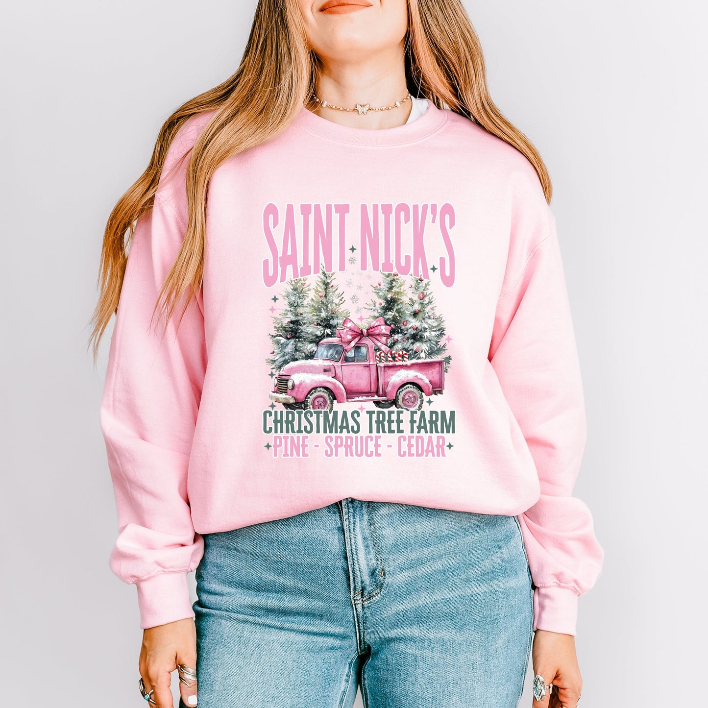 Saint Nick's Farm Truck - Women's Graphic Sweatshirt