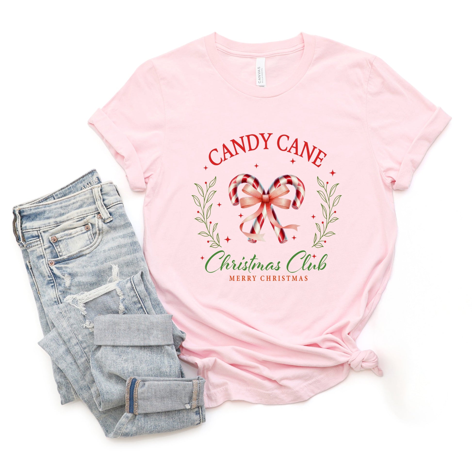 Candy Cane Christmas Club - Womens Short Sleeve Tee