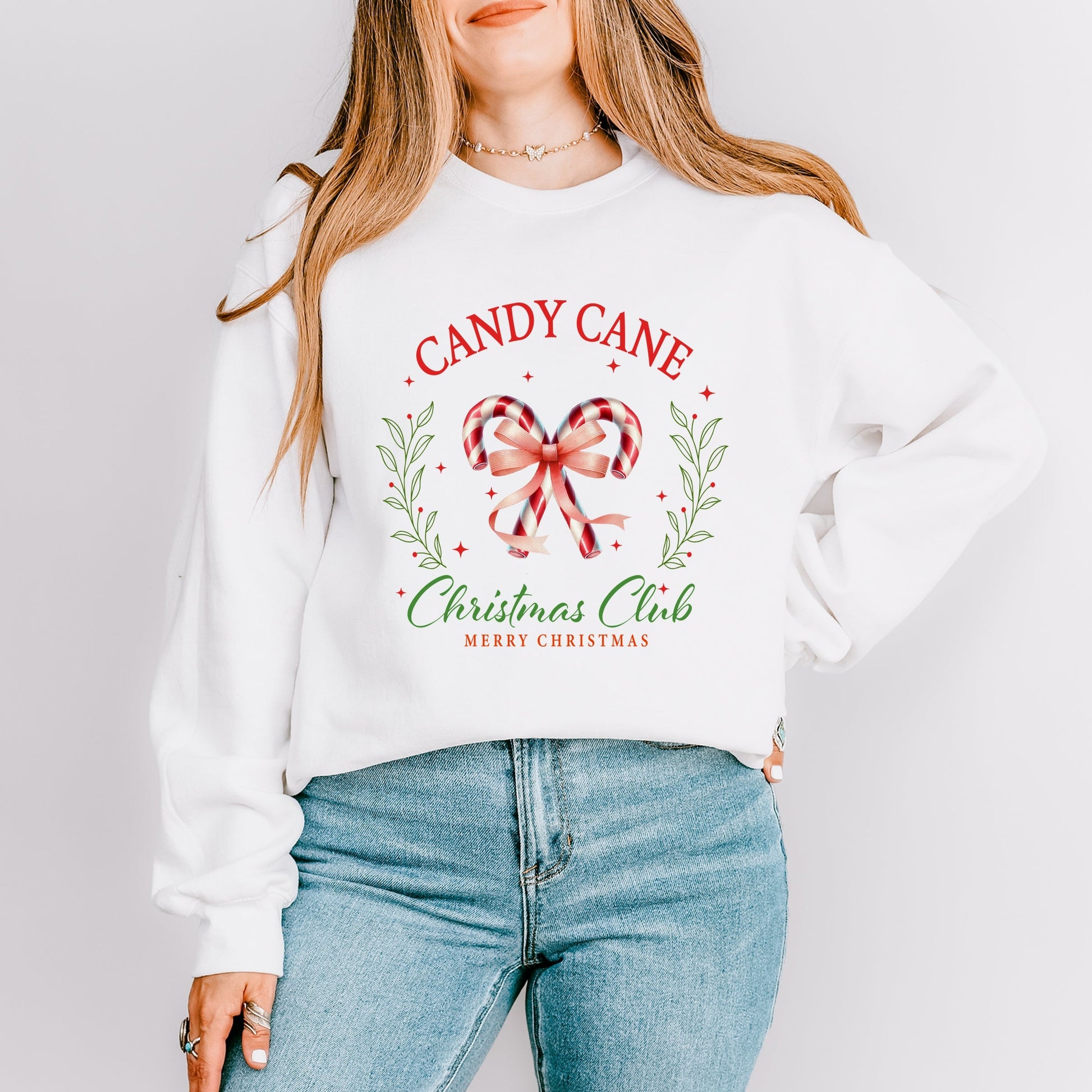 Candy Cane Christmas Club -  Womens Sweatshirt