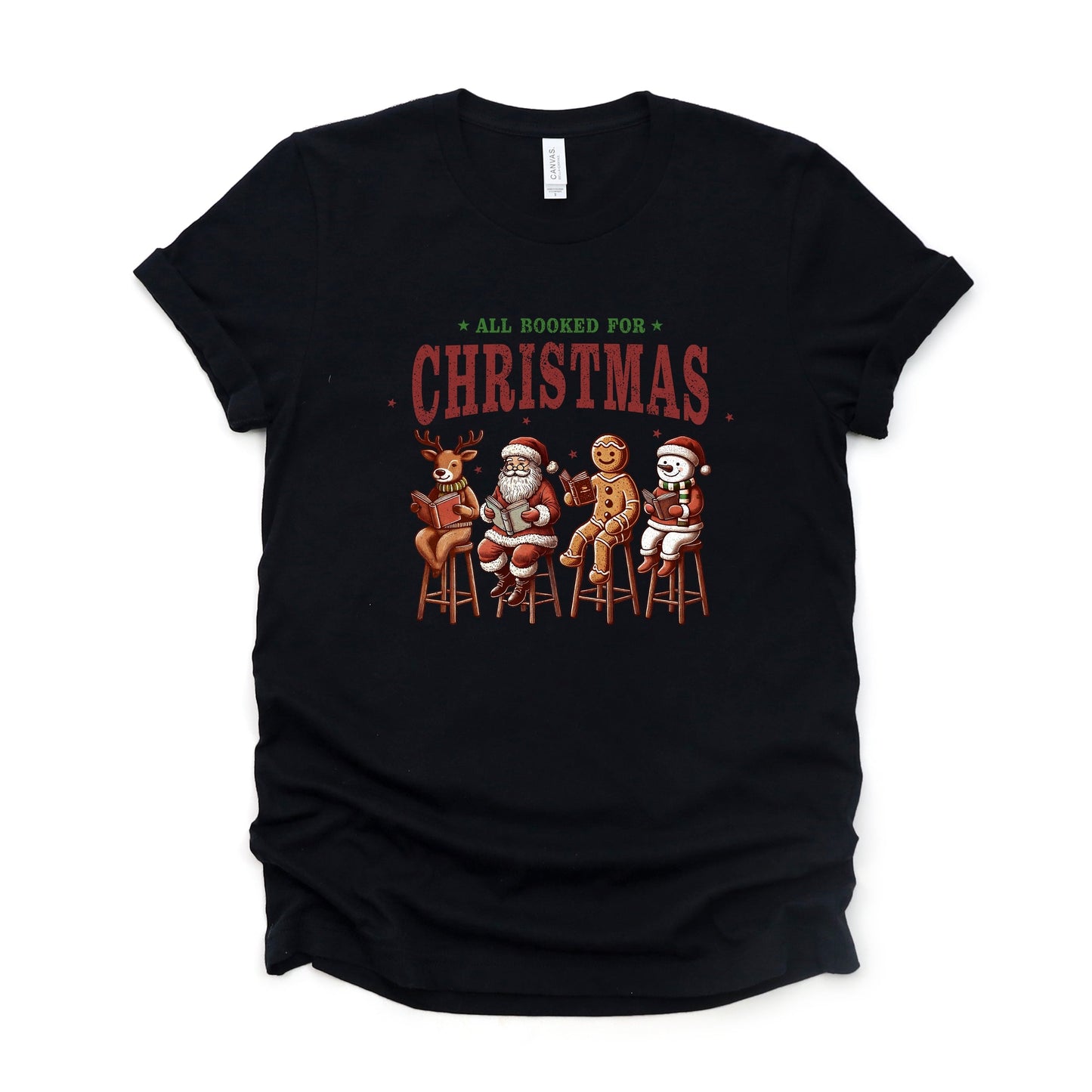Booked For Christmas Stool - Women's Short Sleeve Graphic T-Shirt