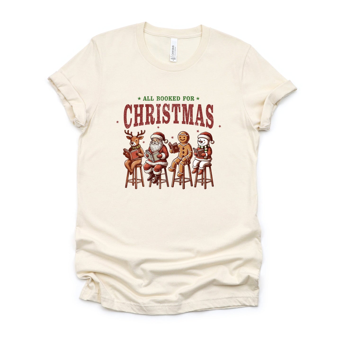 Booked For Christmas Stool - Women's Short Sleeve Graphic T-Shirt