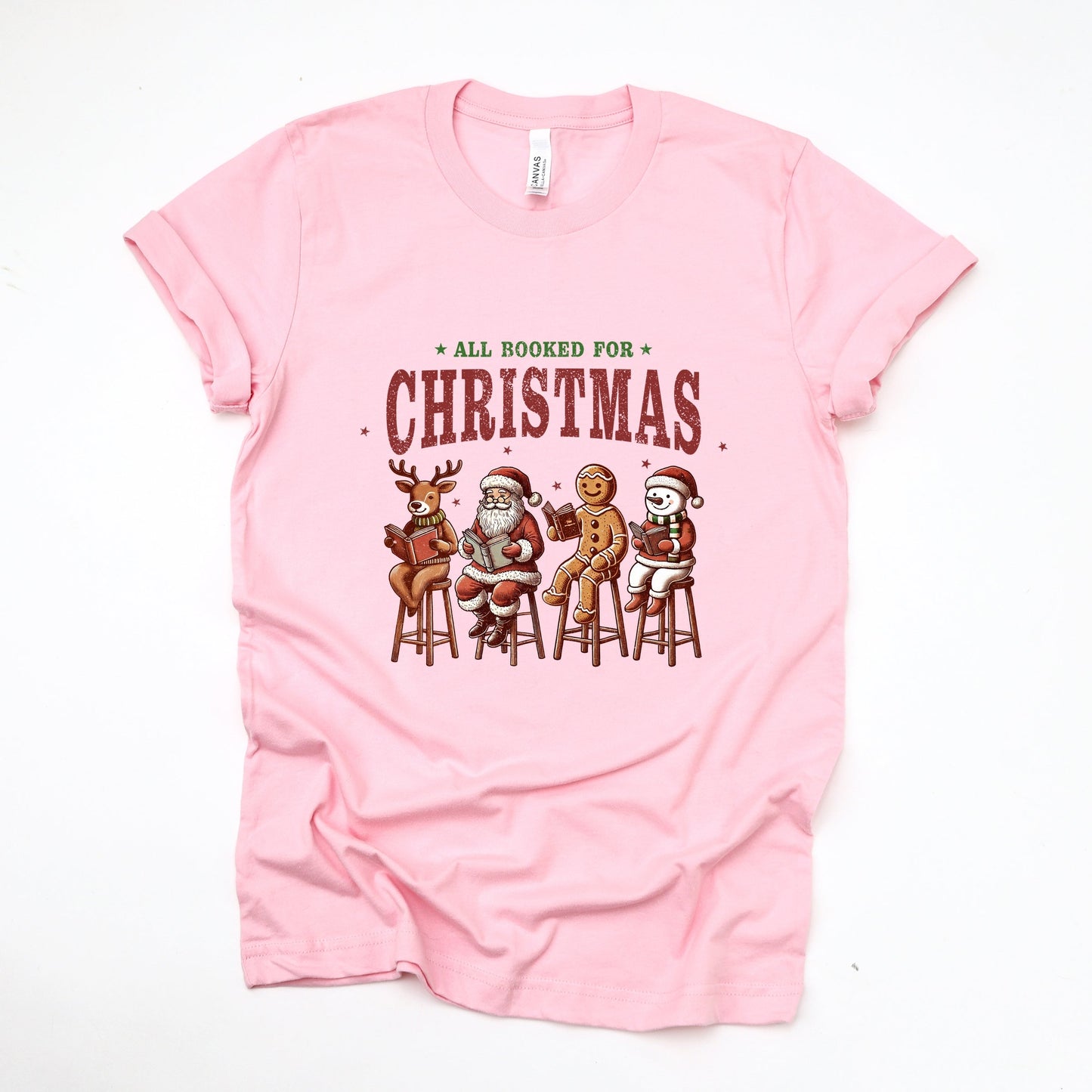 Booked For Christmas Stool - Women's Short Sleeve Graphic T-Shirt
