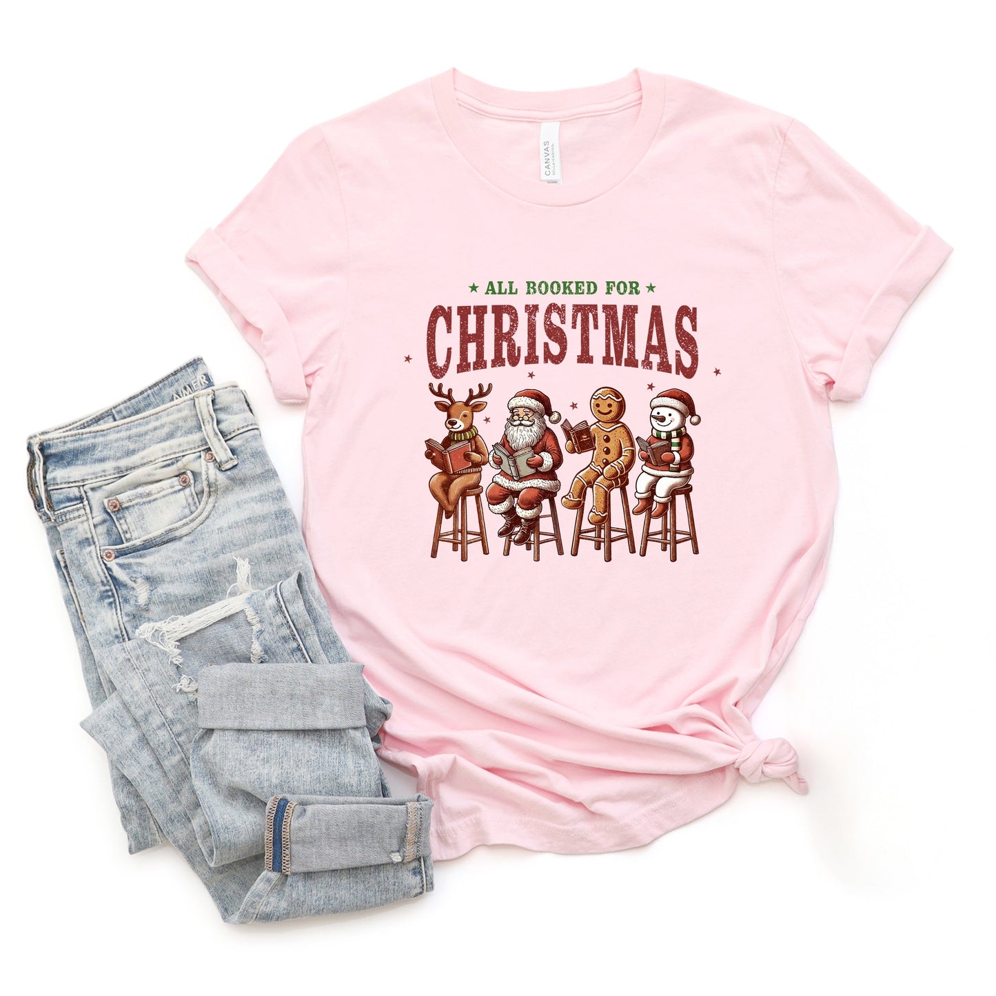 Booked For Christmas Stool - Women's Short Sleeve Graphic T-Shirt
