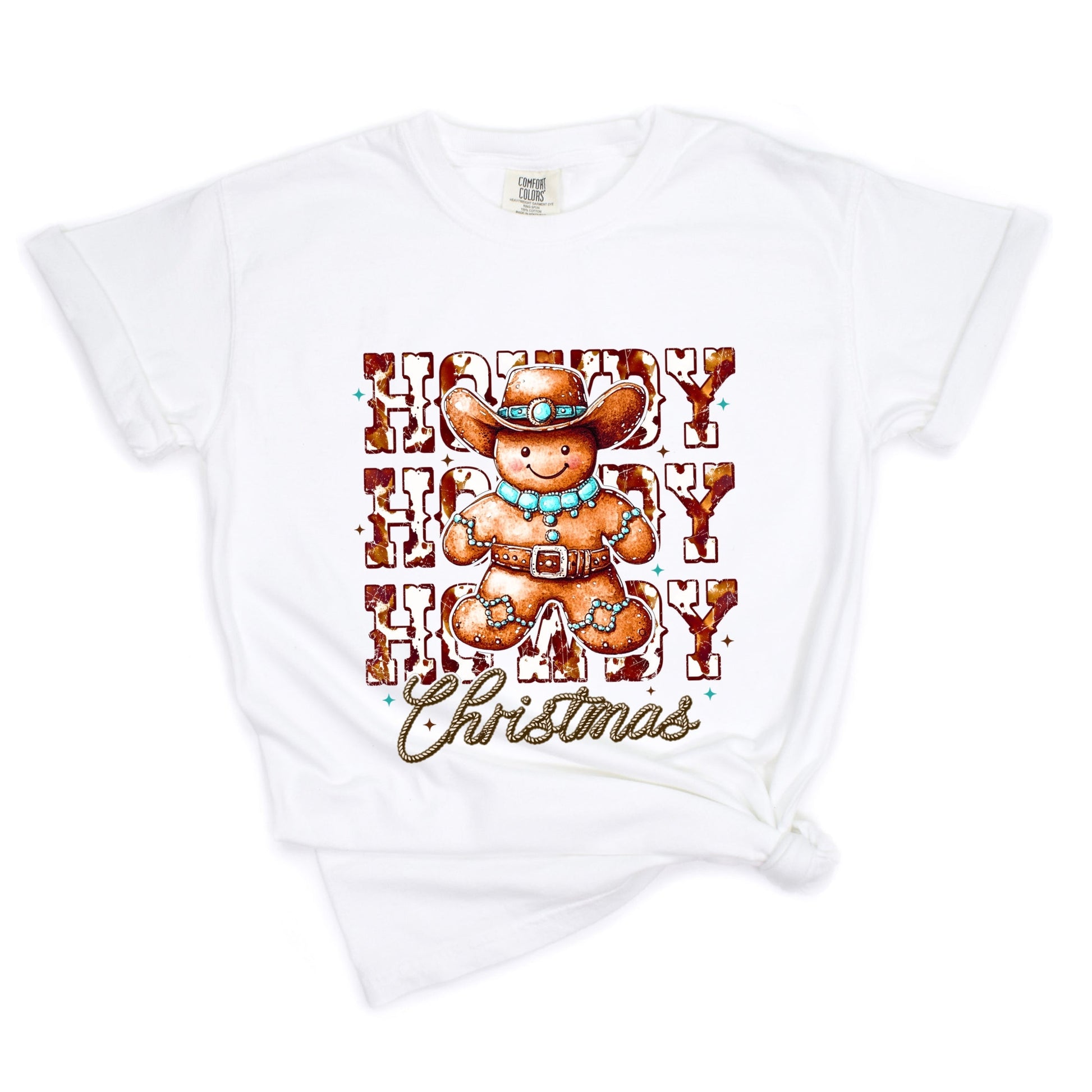 Howdy Gingerbread - Women's Garment Dyed Graphic T-Shirt