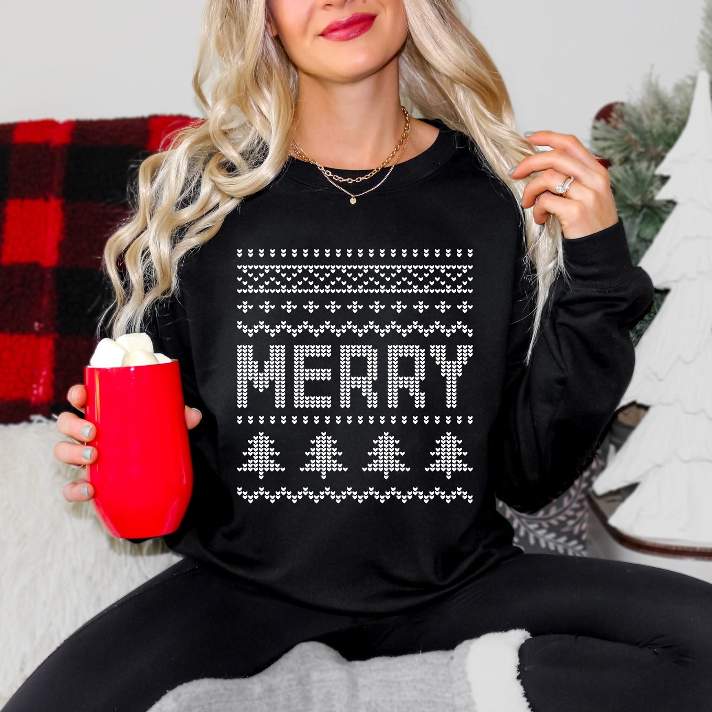 Ugly Sweater Merry - Women's Graphic Sweatshirt