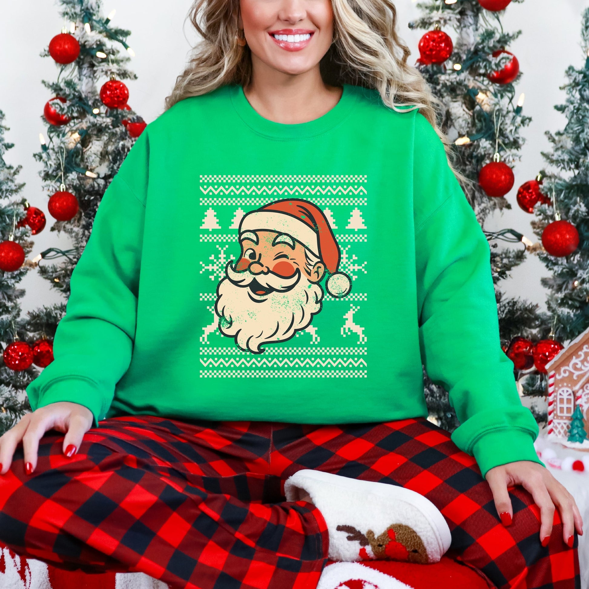 Ugly Sweater Santa Face -  Women's Sweatshirt