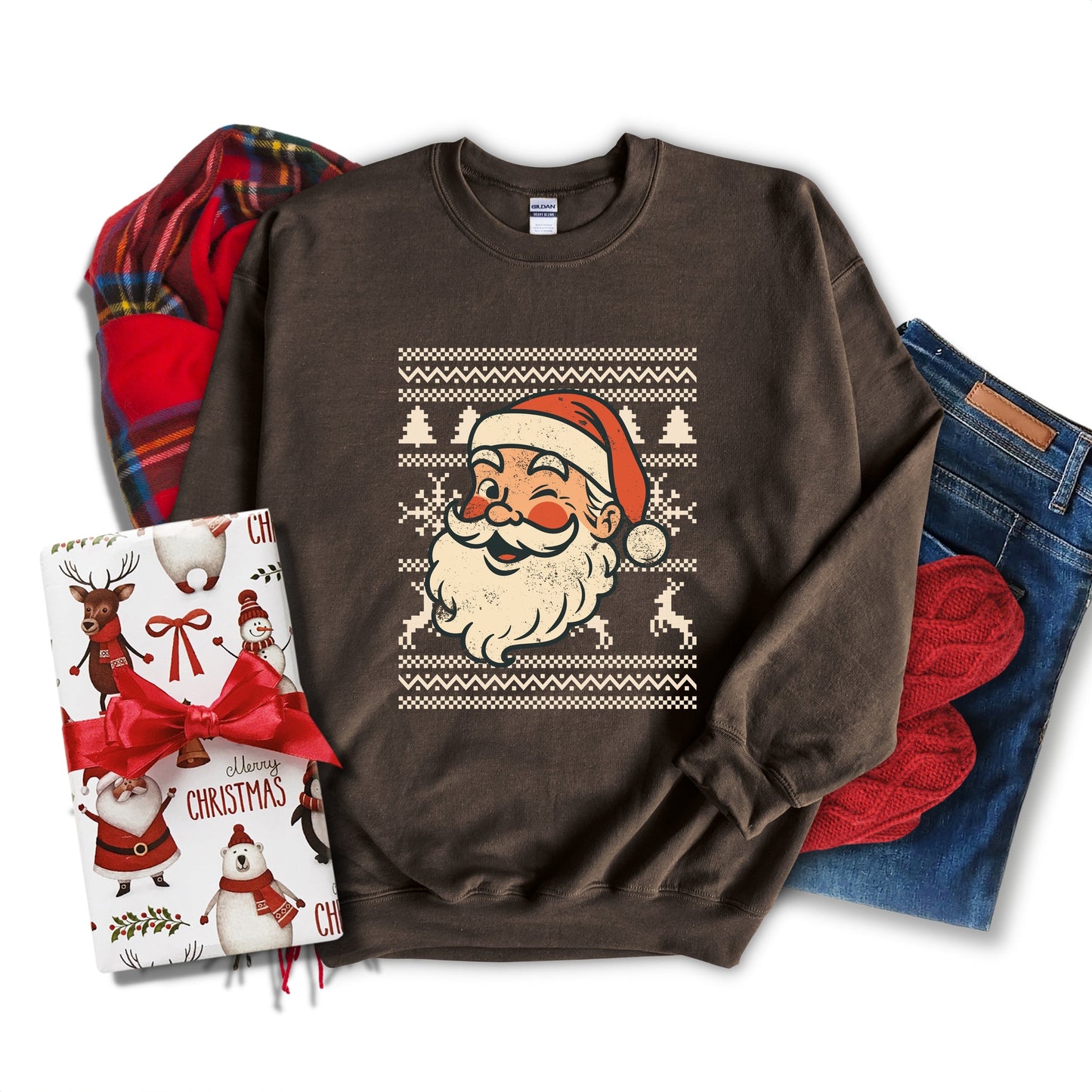 Ugly Sweater Santa Face -  Women's Sweatshirt