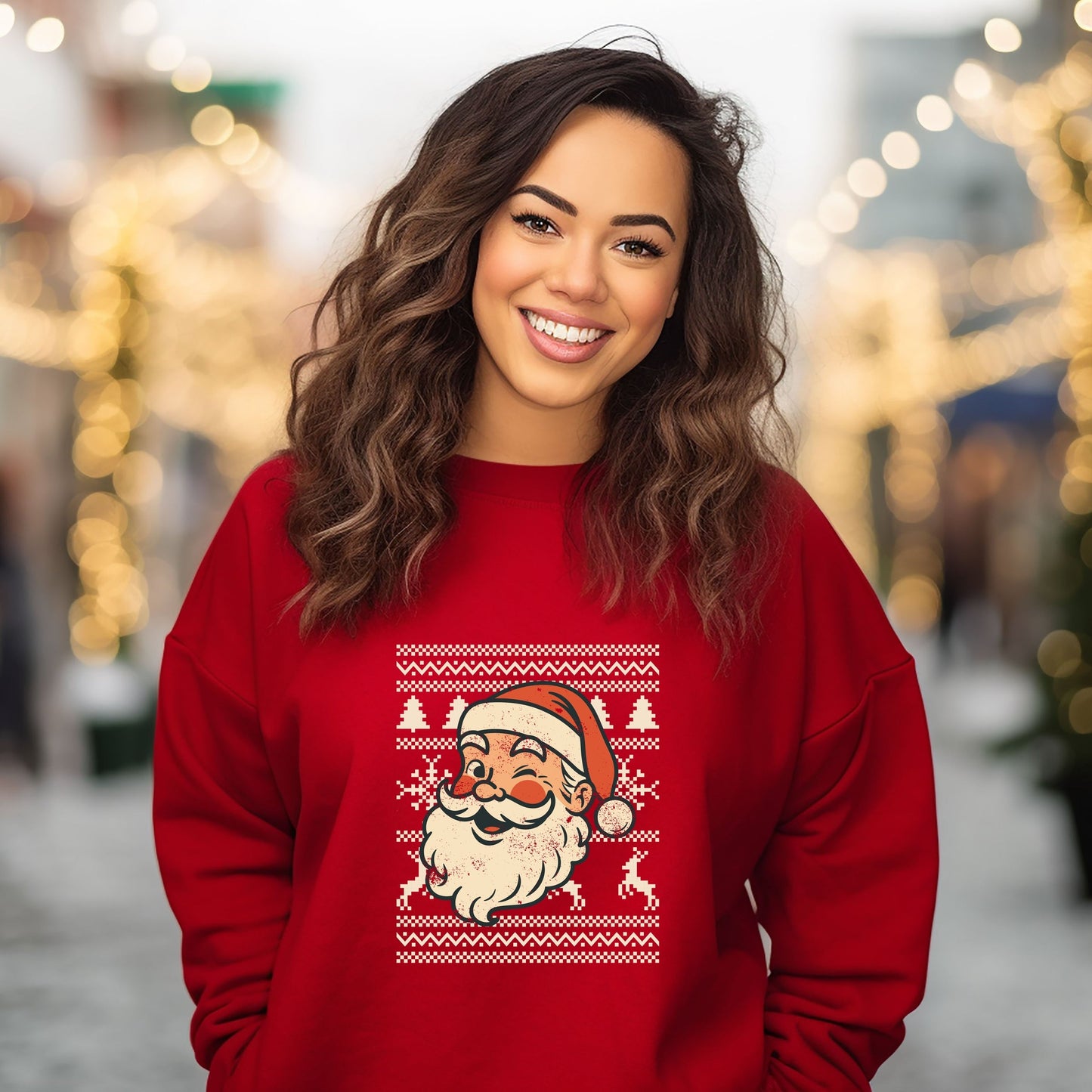 Ugly Sweater Santa Face -  Women's Sweatshirt