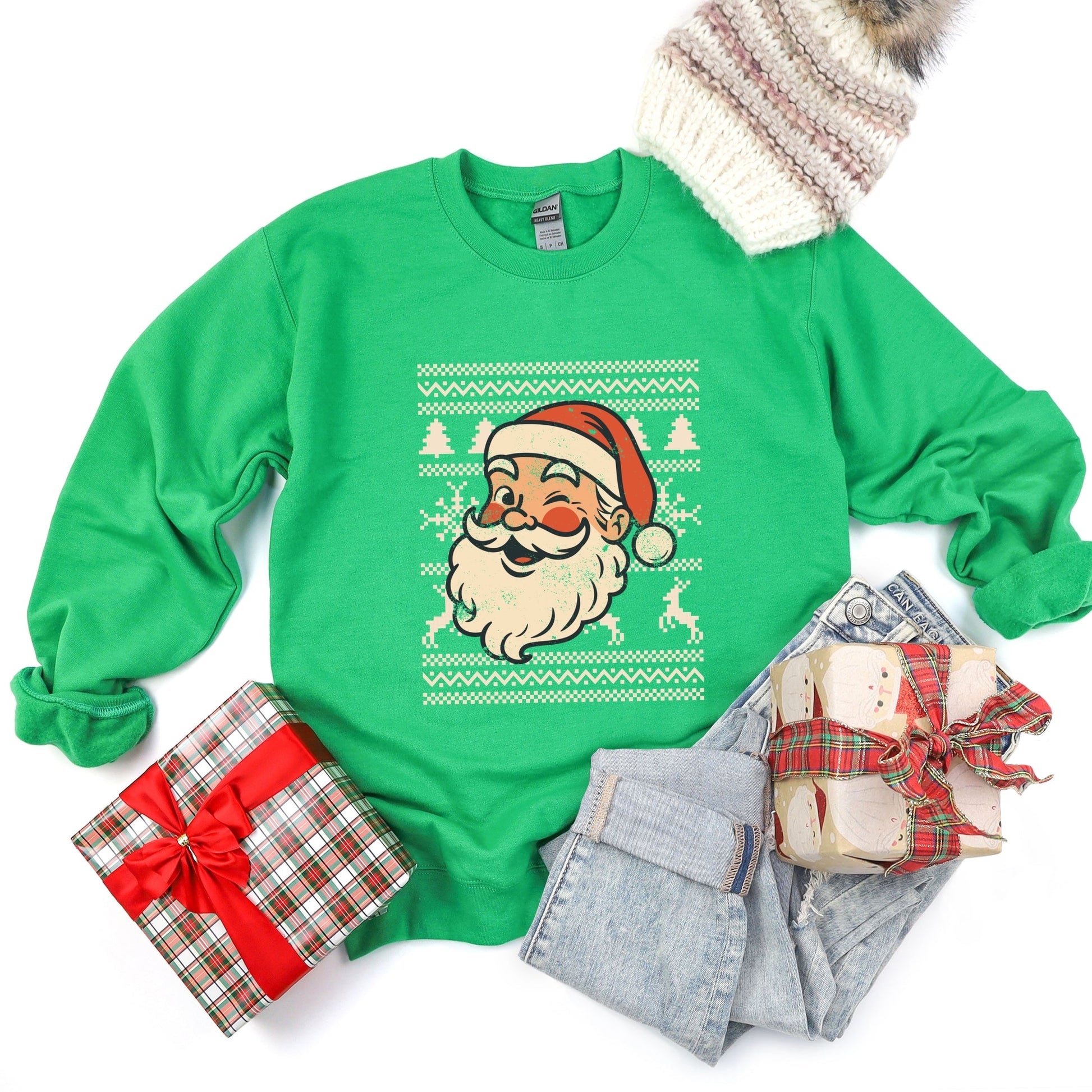 Ugly Sweater Santa Face -  Women's Sweatshirt