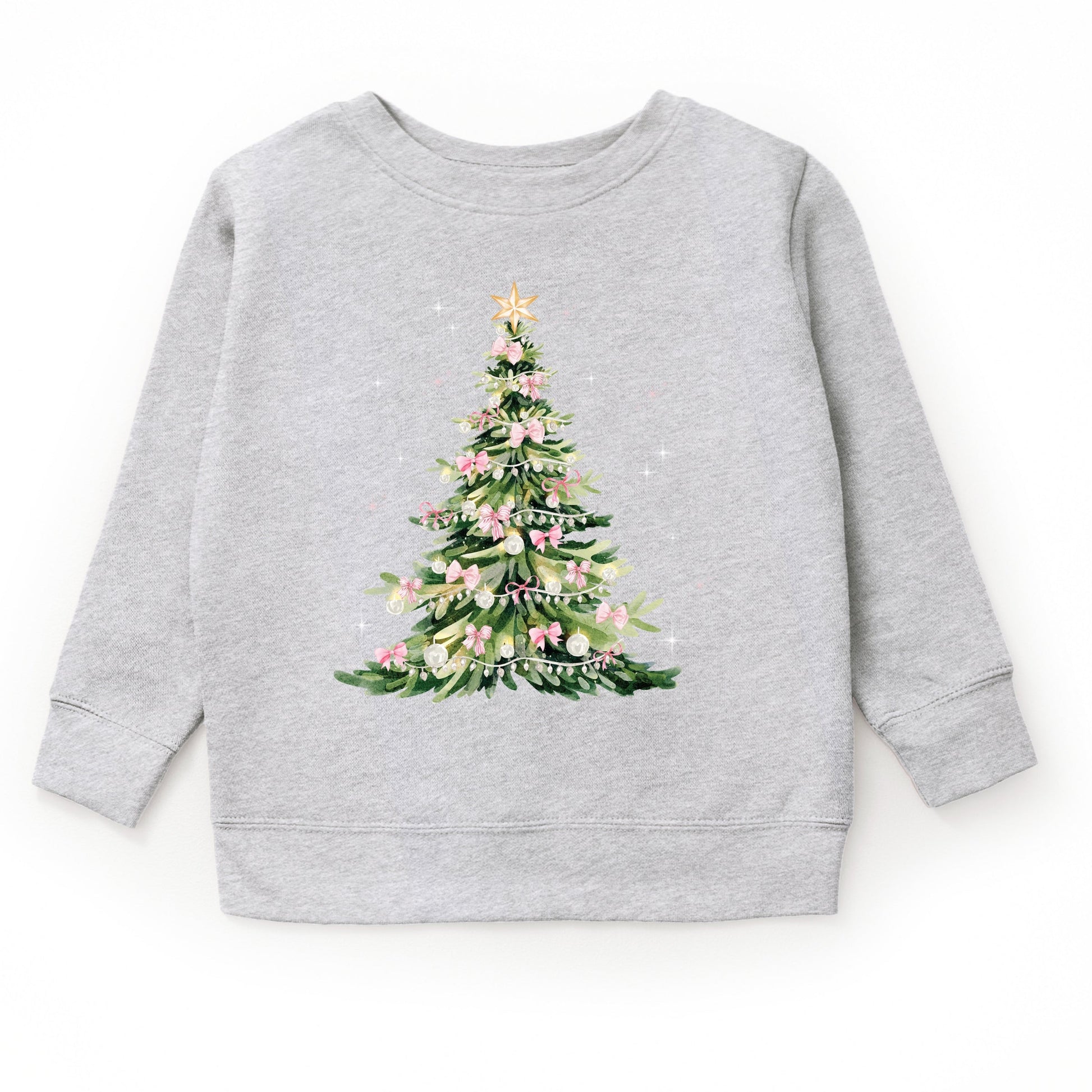 Watercolor Christmas Tree Sparkle - Toddler Graphic Sweatshirt and Youth Graphic Sweatshirt