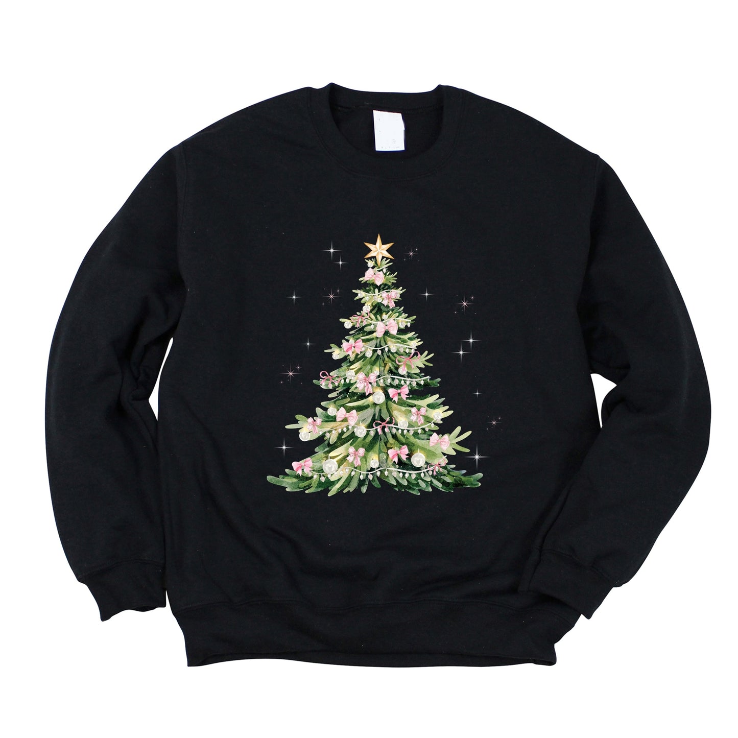 Watercolor Christmas Tree Sparkle -  Womens Sweatshirt