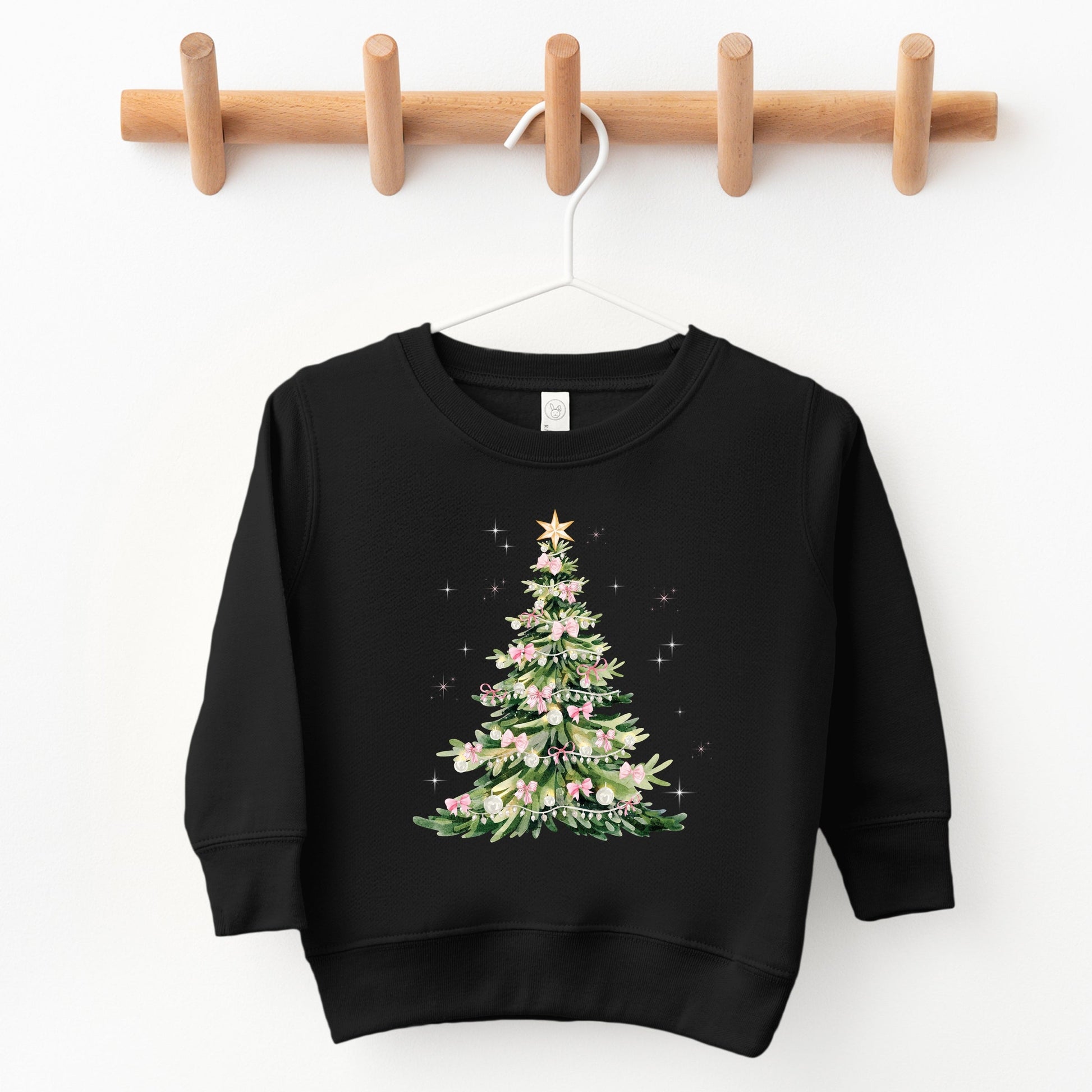 Watercolor Christmas Tree Sparkle - Toddler Graphic Sweatshirt and Youth Graphic Sweatshirt