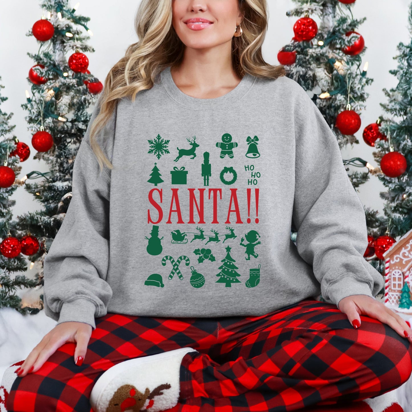 Santa Christmas Icons -  Womens Sweatshirt