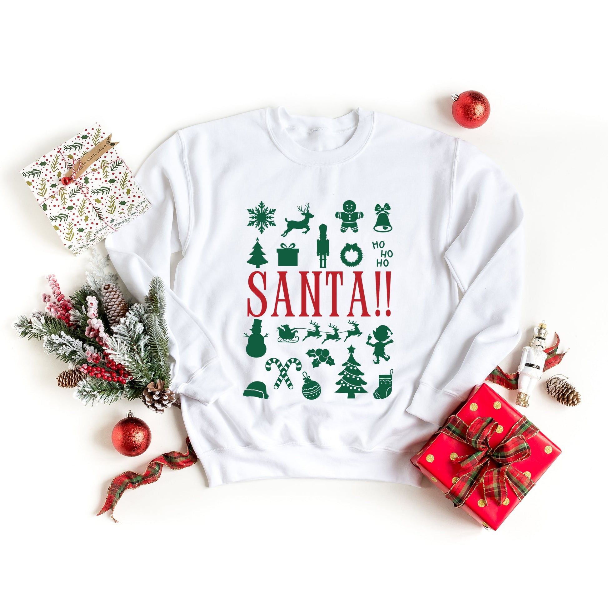 Santa Christmas Icons -  Womens Sweatshirt