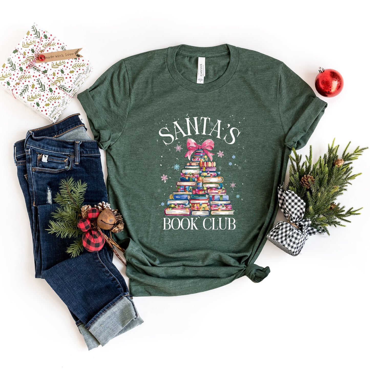 Santa's Book Club - Women's Short Sleeve Tee