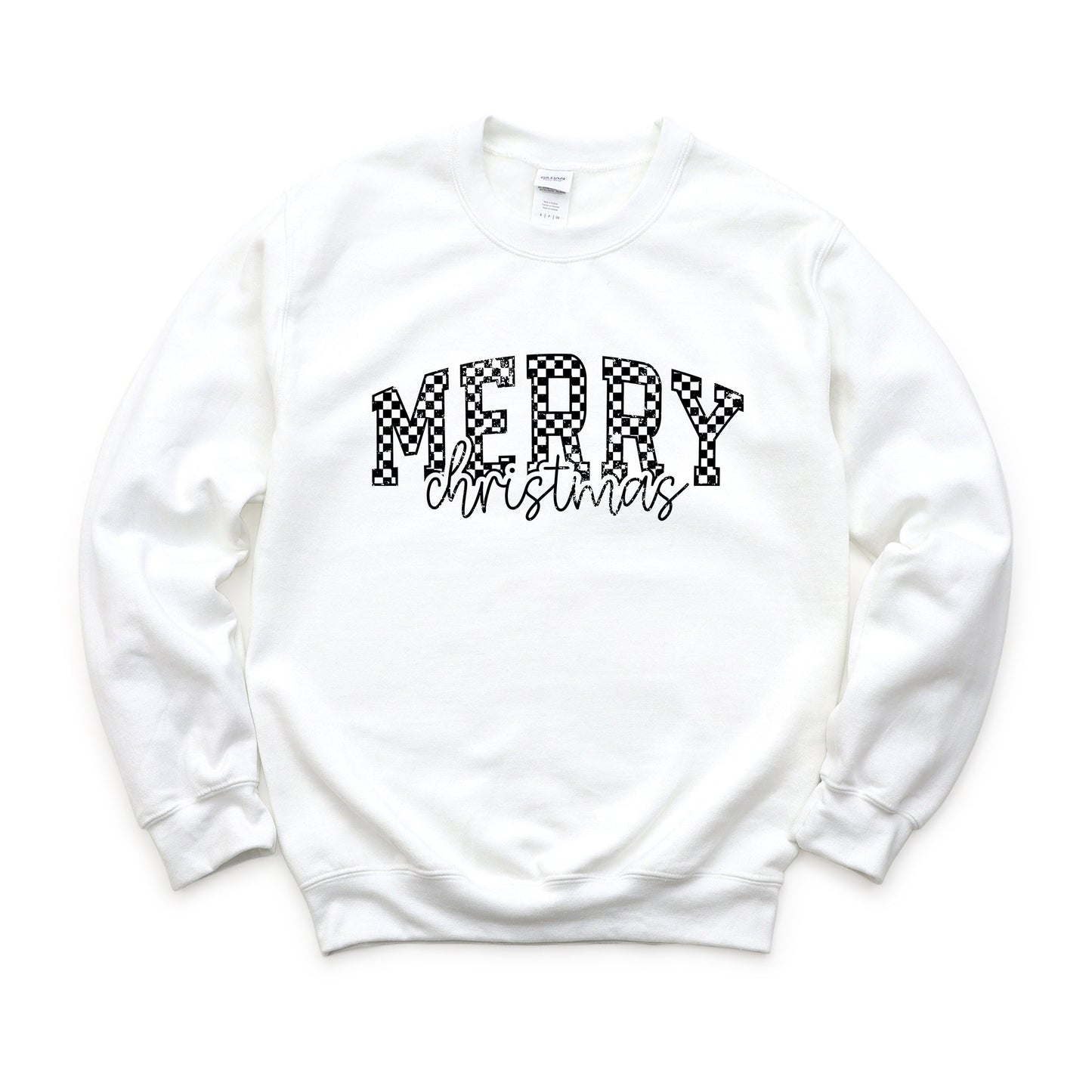 Merry Christmas Varsity Checkered - Sweatshirt