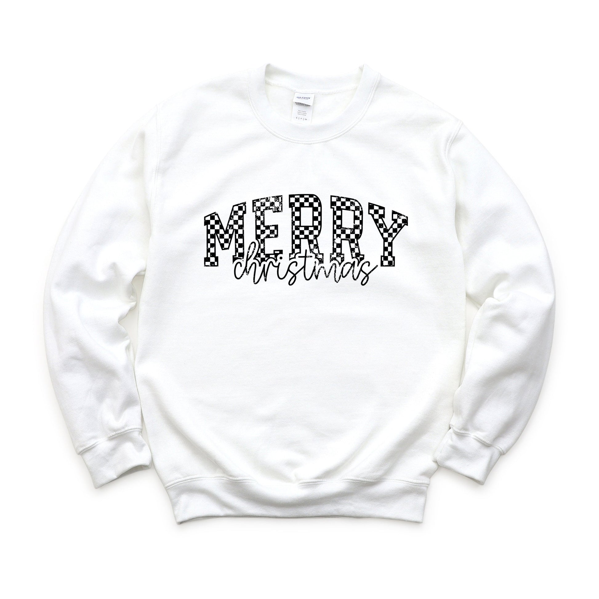 Merry Christmas Varsity Checkered - Sweatshirt