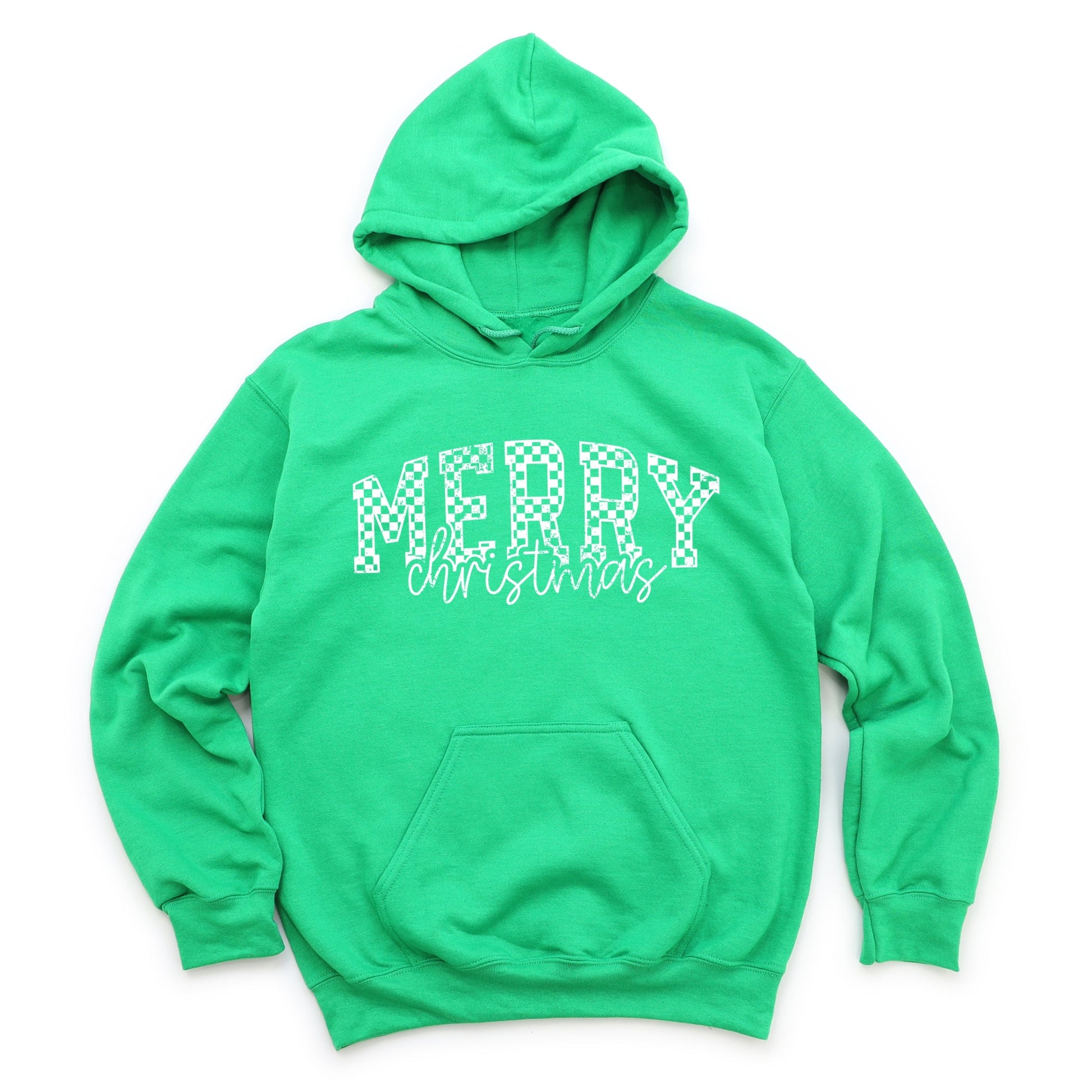 Merry Christmas Varsity Checkered - Hoodie