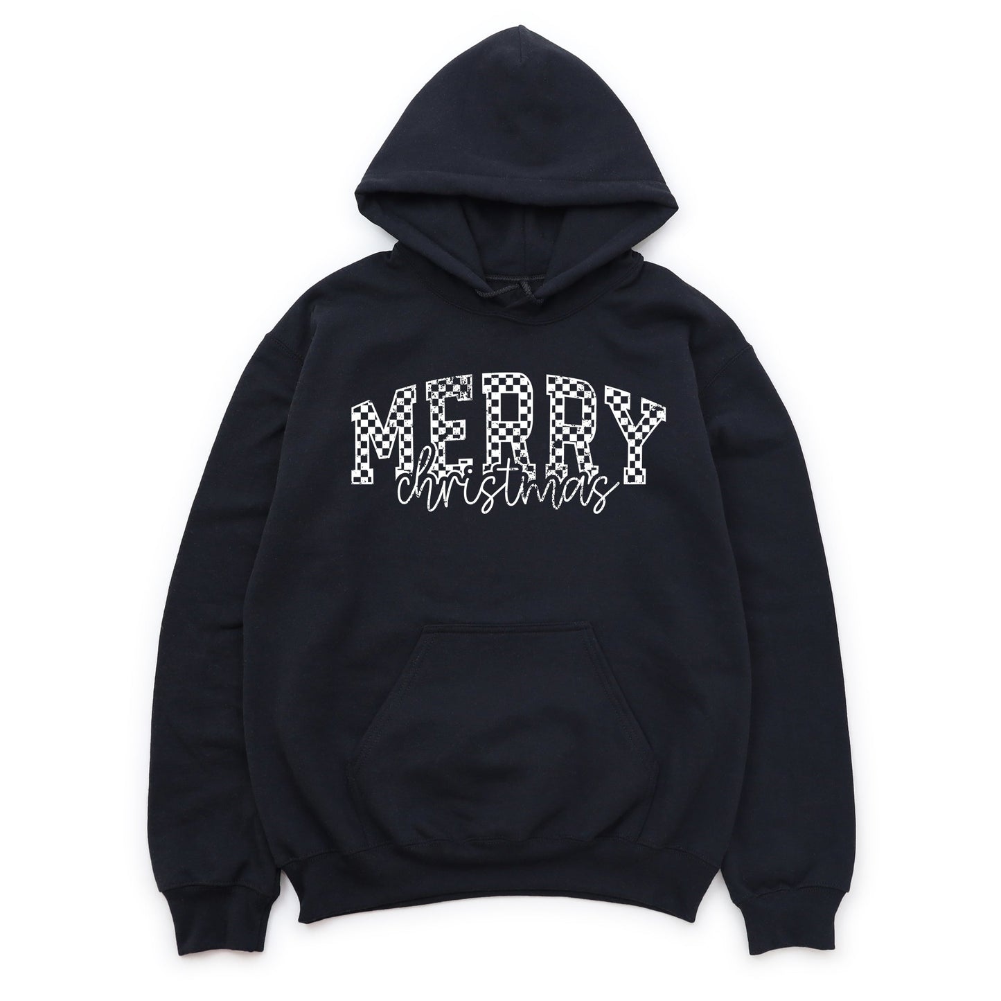 Merry Christmas Varsity Checkered - Hoodie