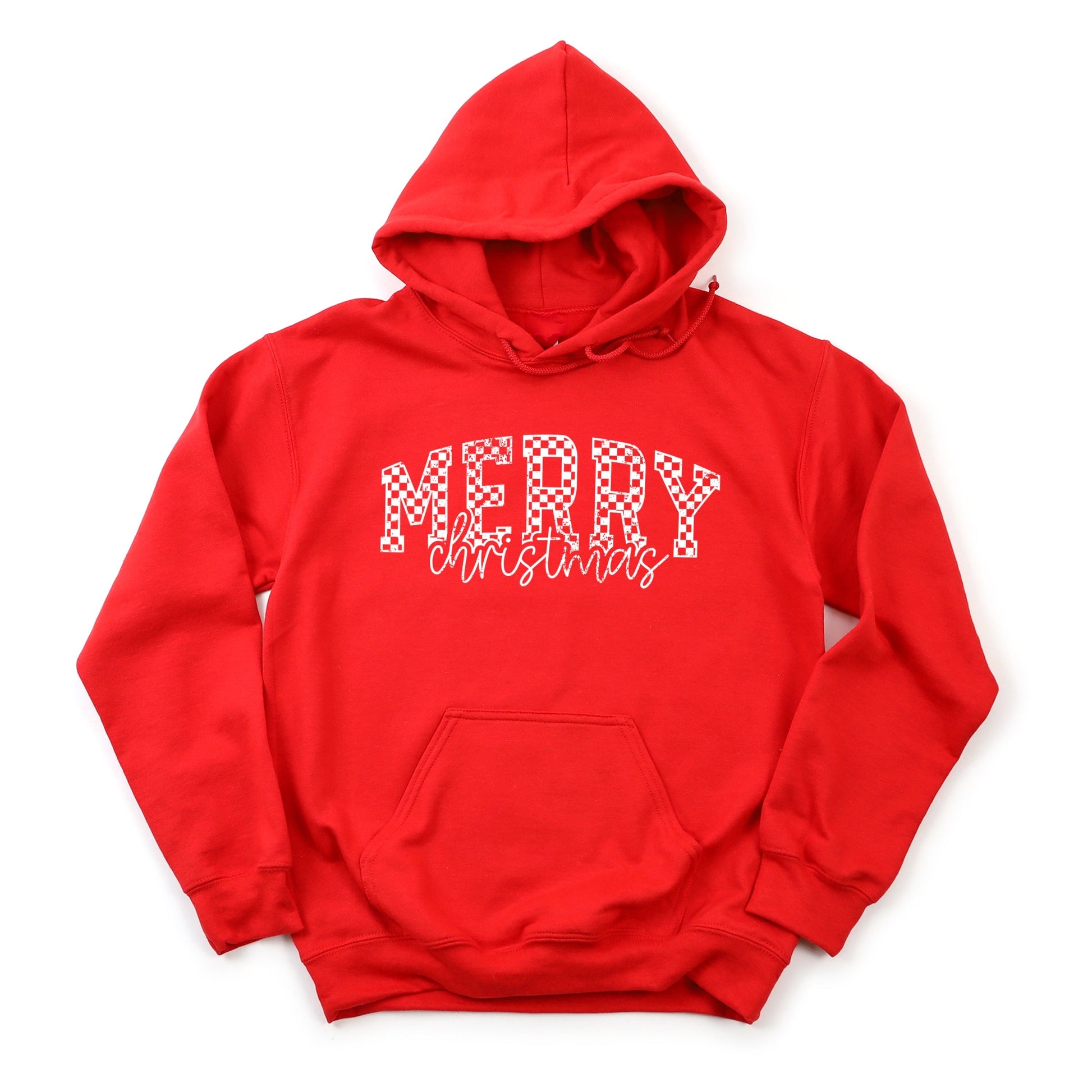 Merry Christmas Varsity Checkered - Hoodie