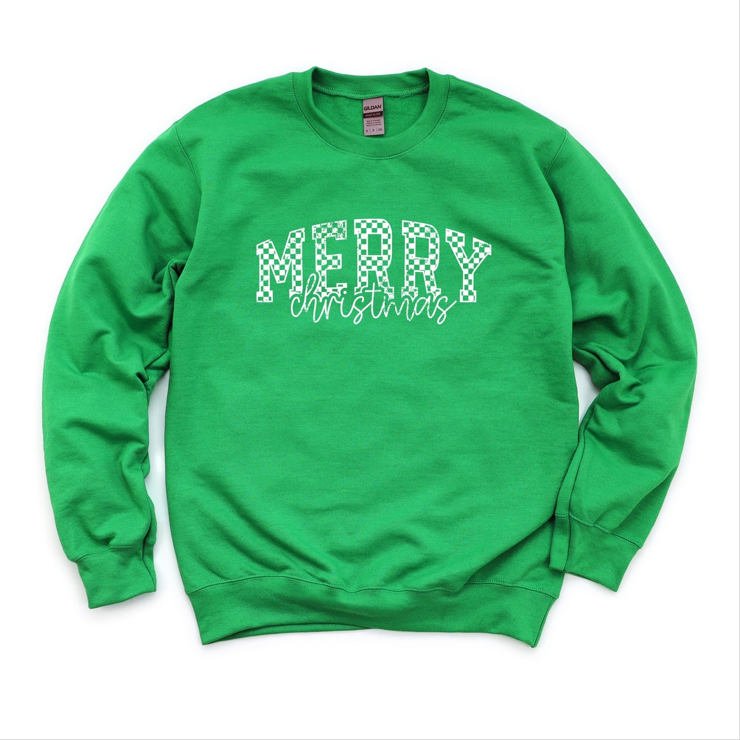 Merry Christmas Varsity Checkered - Sweatshirt