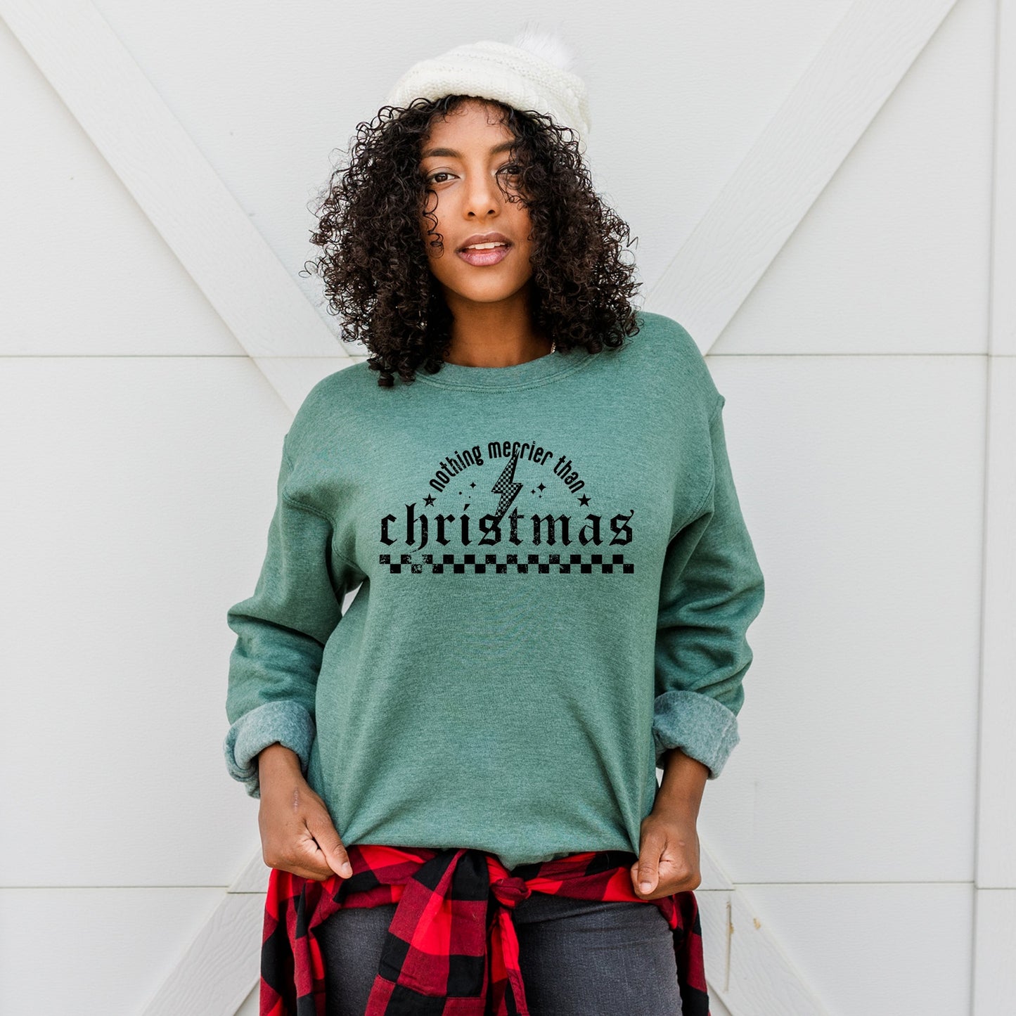 Nothing Merrier Than Christmas Grunge - Sweatshirt