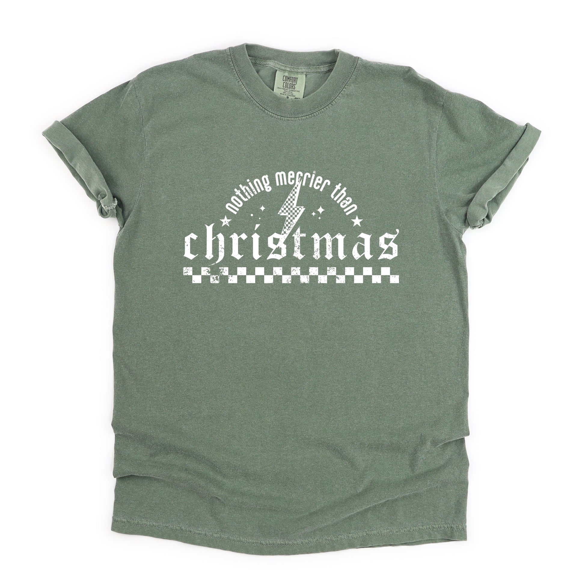 Nothing Merrier Than Christmas Grunge - Garment Dyed Tee