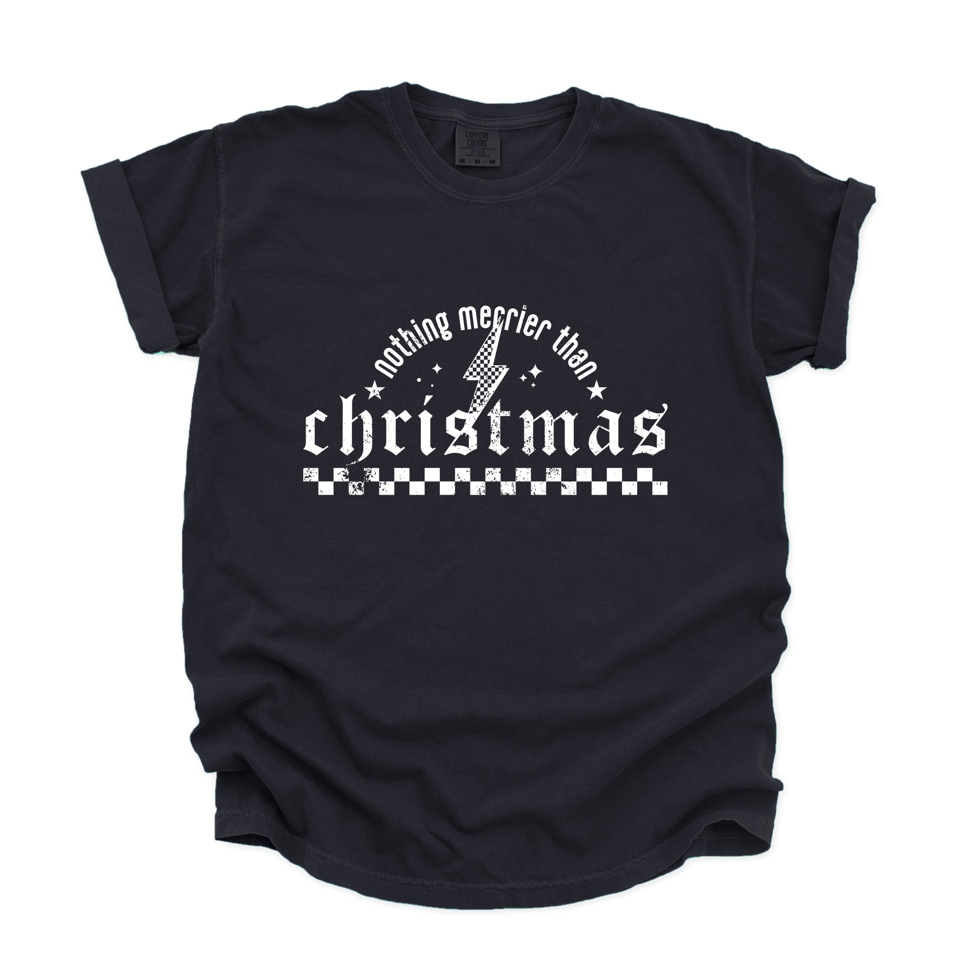 Nothing Merrier Than Christmas Grunge - Garment Dyed Tee