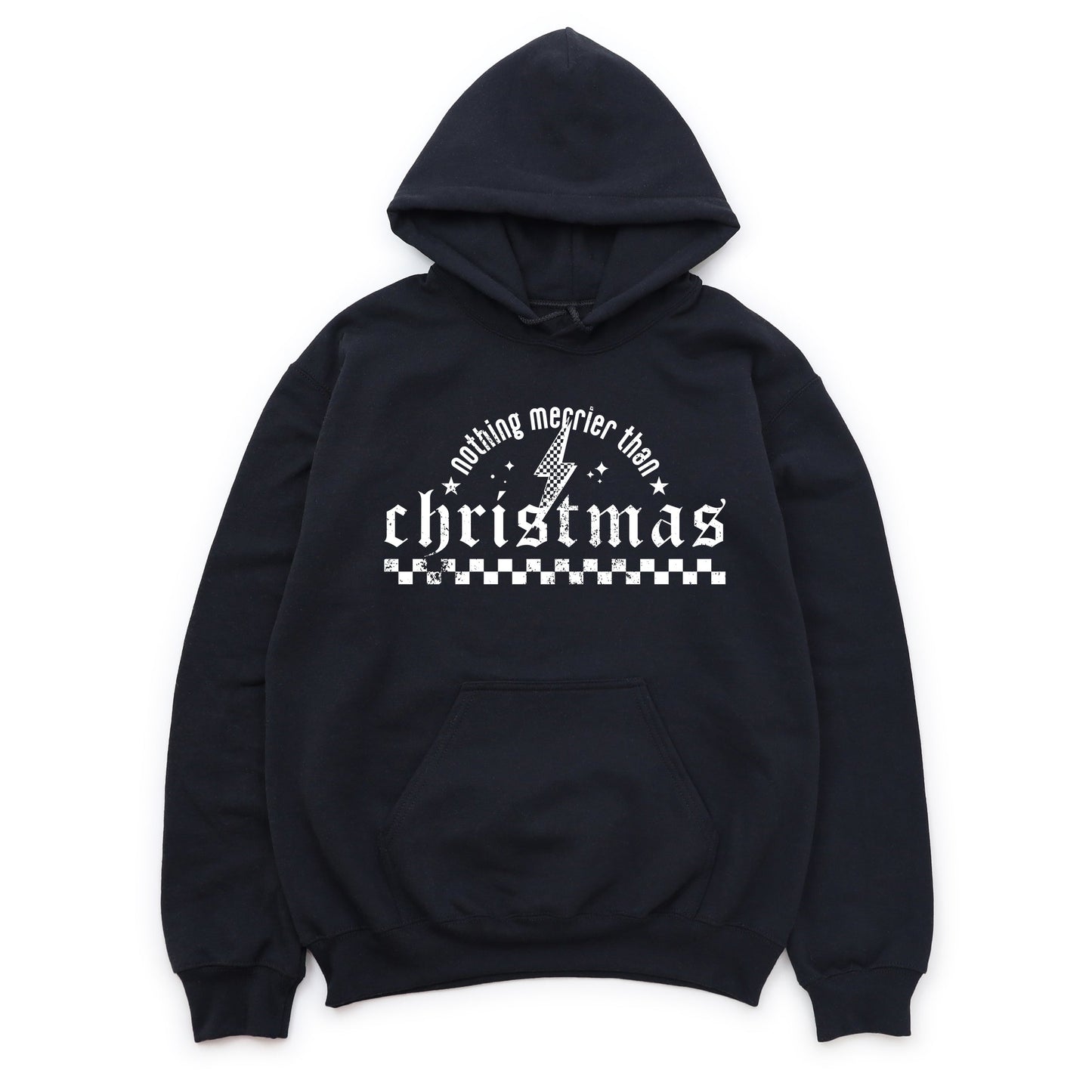 Nothing Merrier Than Christmas Grunge - Hoodie