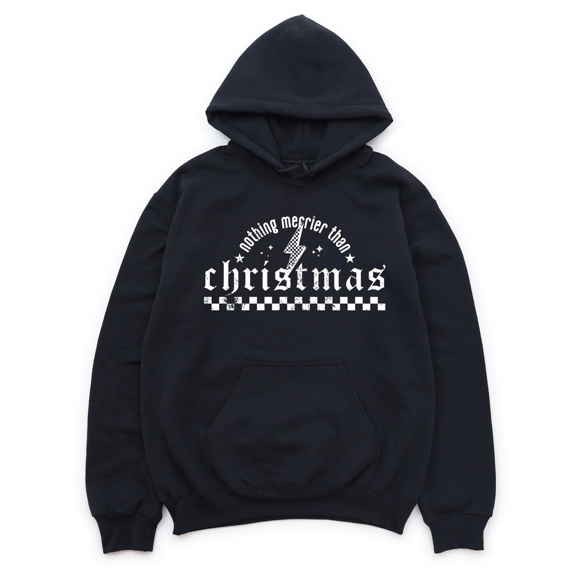 Nothing Merrier Than Christmas Grunge - Hoodie