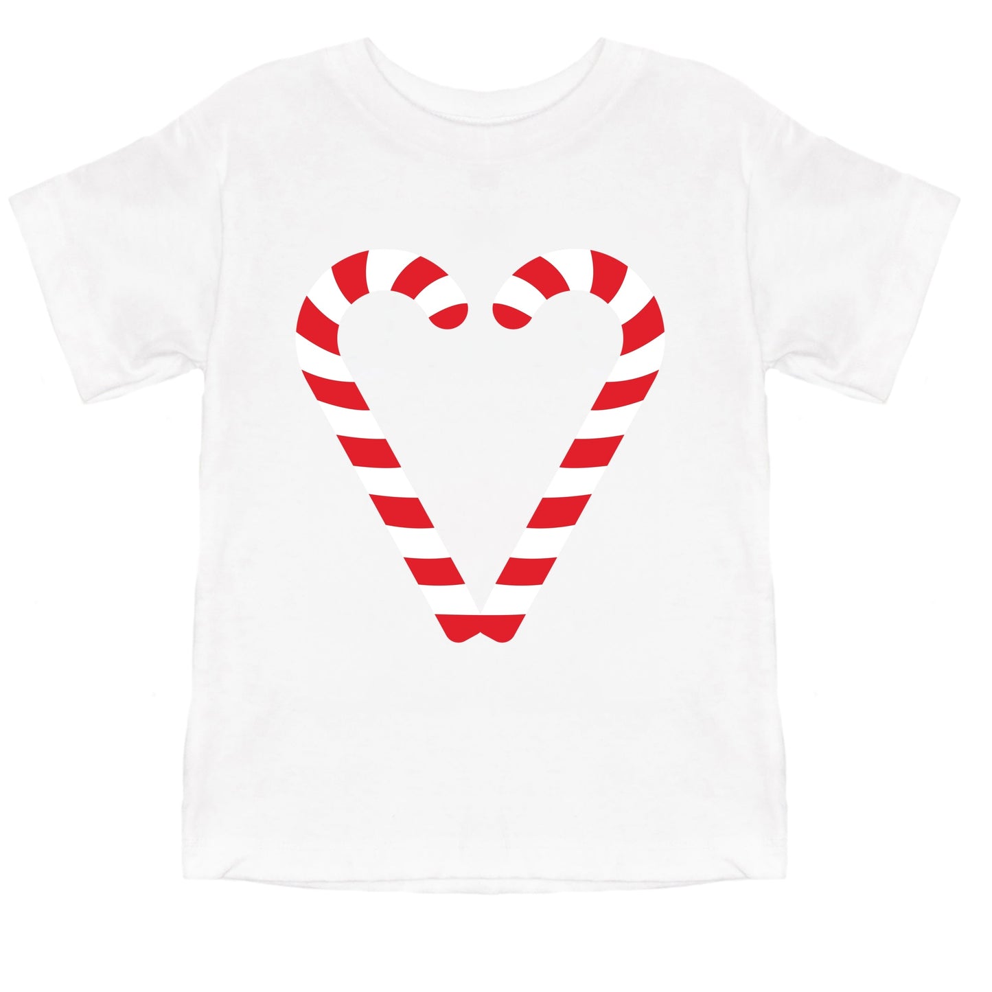 Candy Cane Heart - Youth Short Sleeve Graphic T-Shirt and Toddler Short Sleeve Graphic T-Shirt