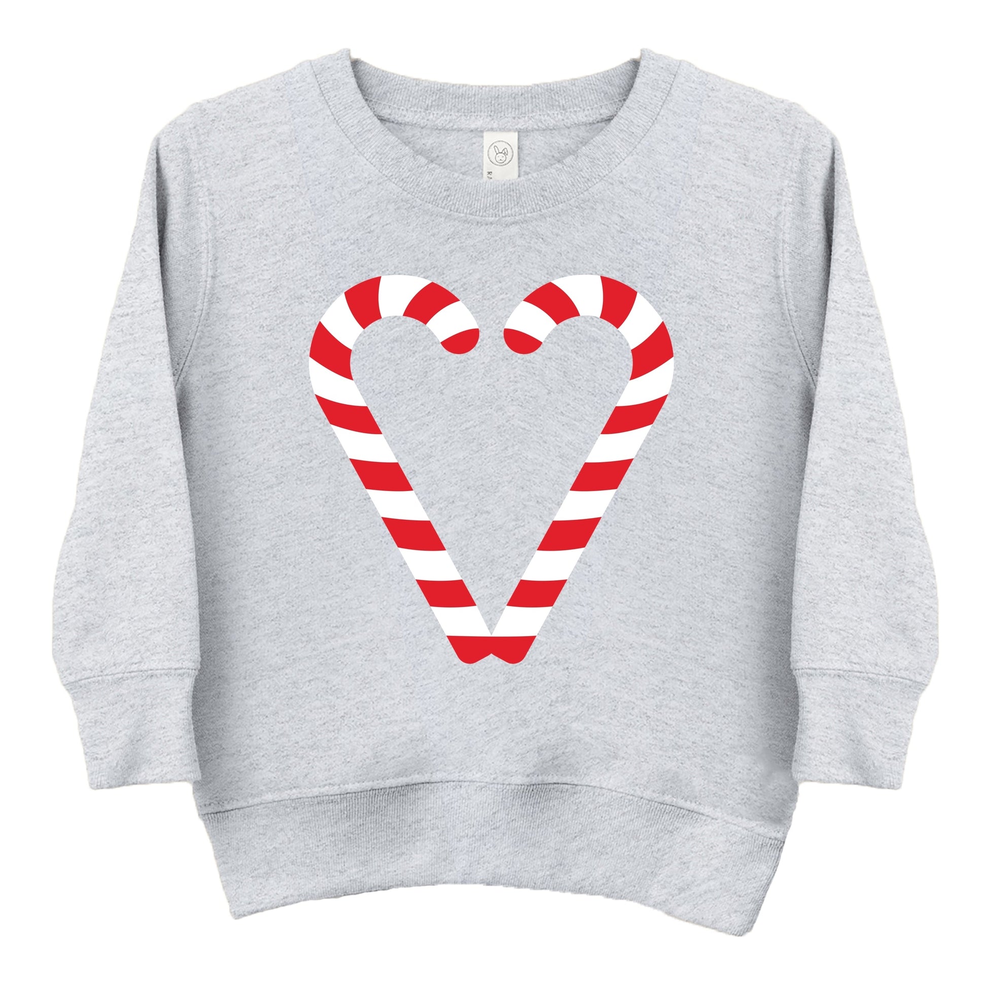 Candy Cane Heart - Toddler Graphic Sweatshirt and Youth Graphic Sweatshirt
