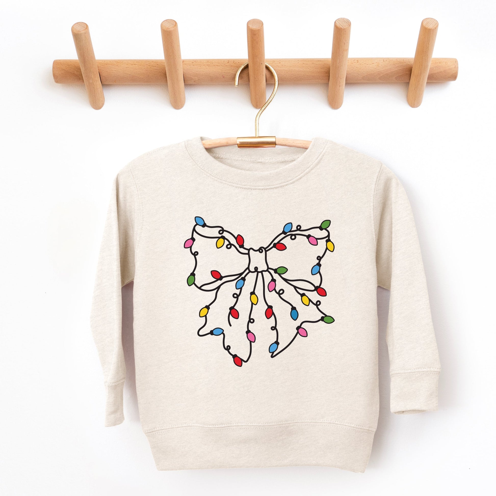 Christmas Light Bow Coquette - Toddler Graphic Sweatshirt