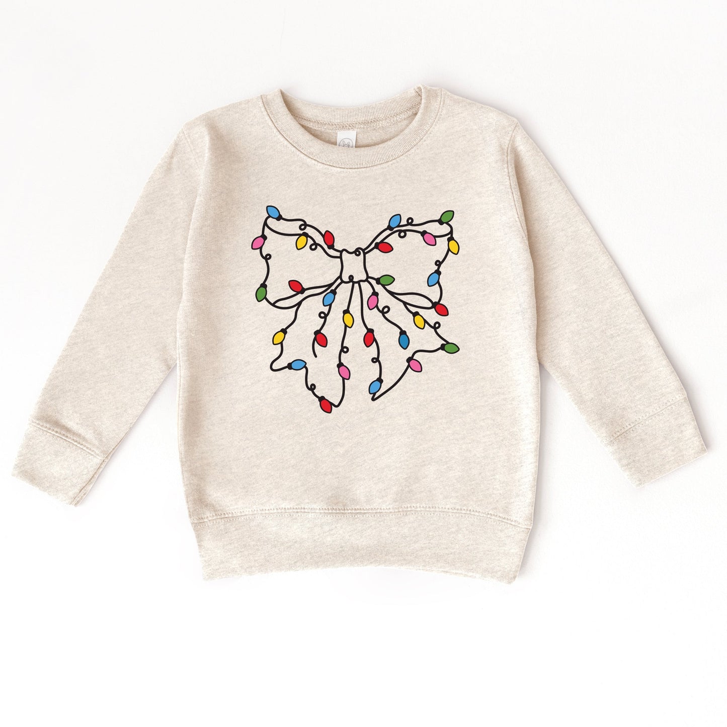 Christmas Light Bow Coquette - Toddler Graphic Sweatshirt