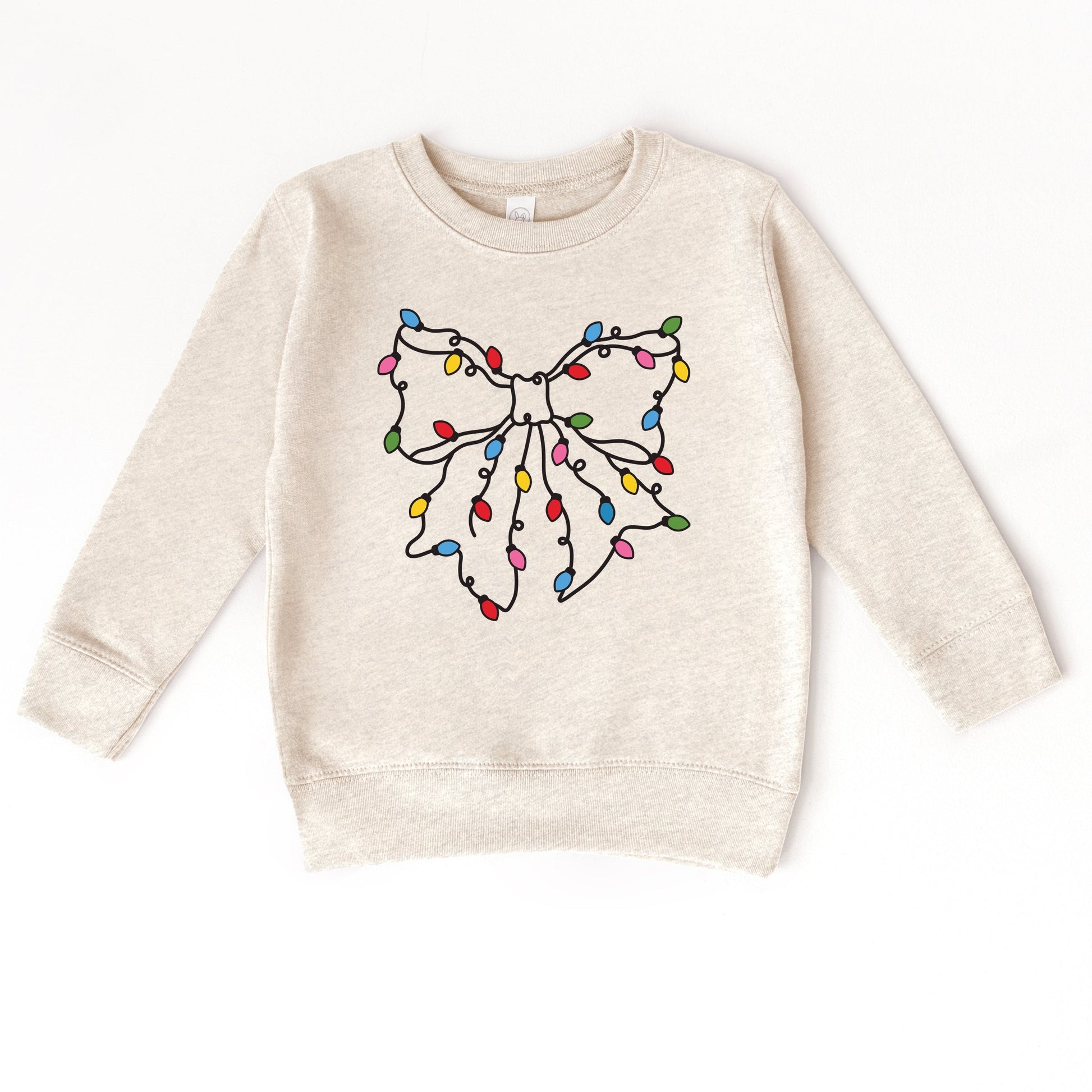 Christmas Light Bow Coquette - Toddler Graphic Sweatshirt
