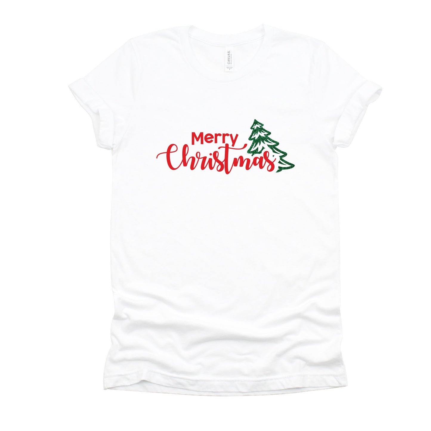 Merry Christmas Glitter Tree - Women's Short Sleeve Tee