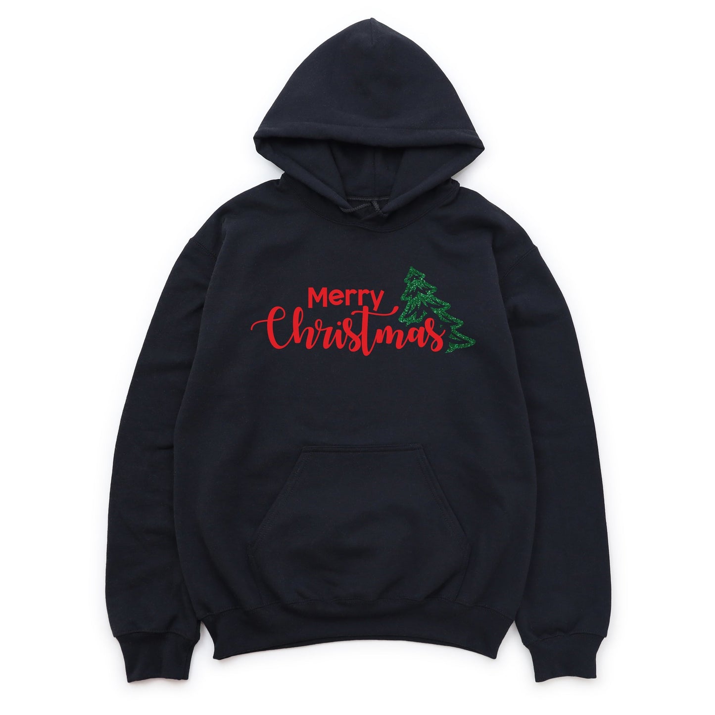 Merry Christmas Glitter Tree - Womens Hoodie