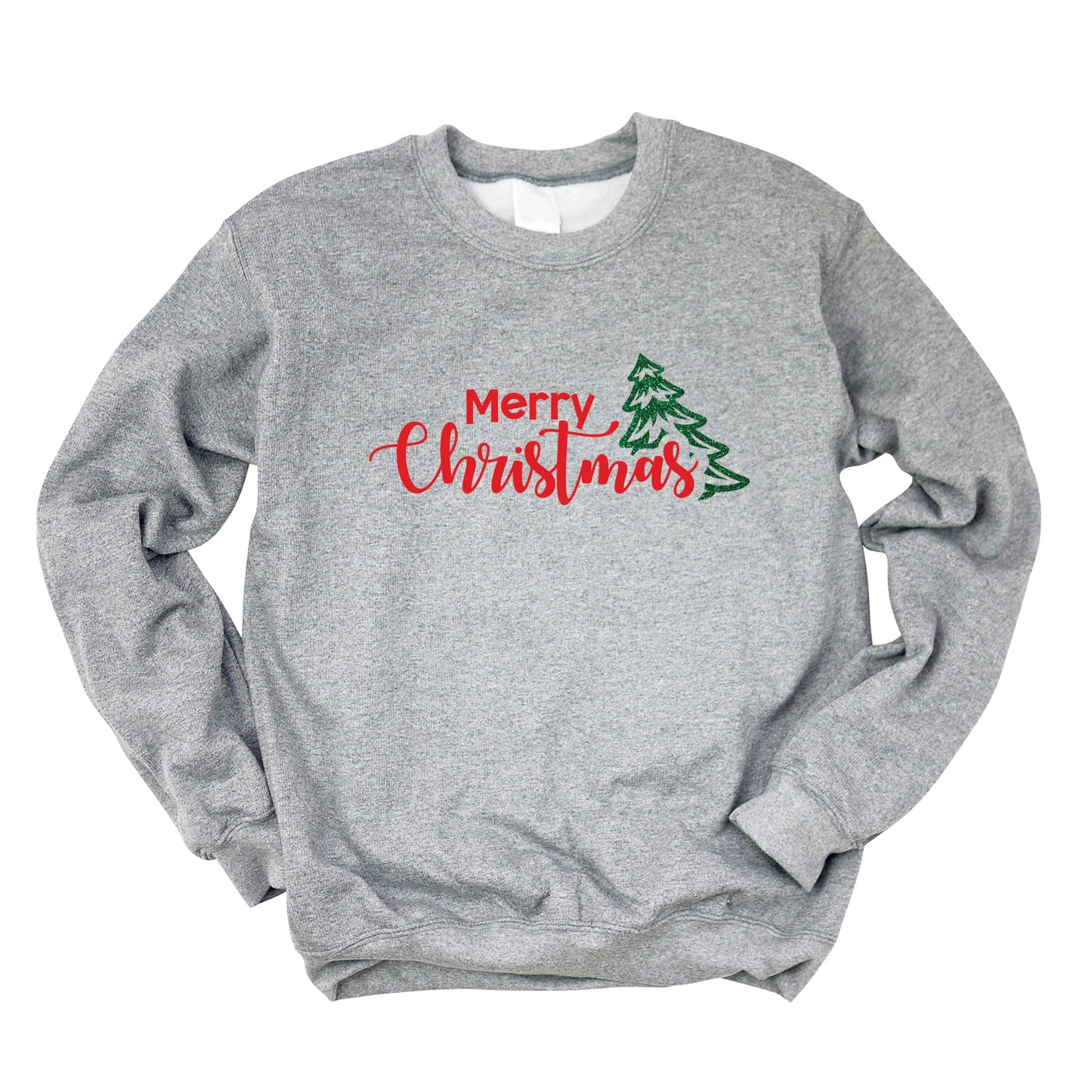 Merry Christmas Glitter Tree -  Womens Sweatshirt
